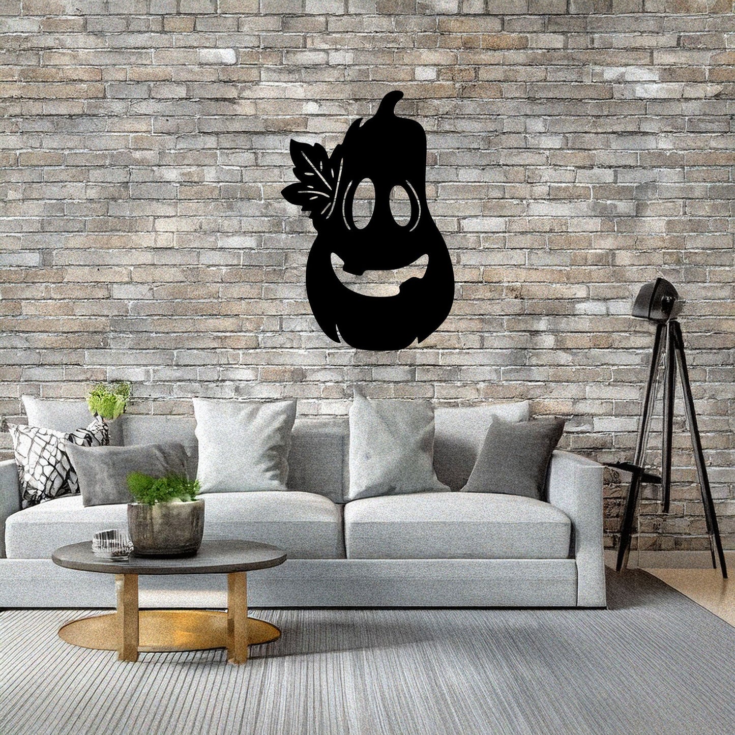 Halloween Pumpkin Wall Art, Laser Cut Metal Pumpkin Decor, Black Metal Halloween Decoration, 3 Sizes