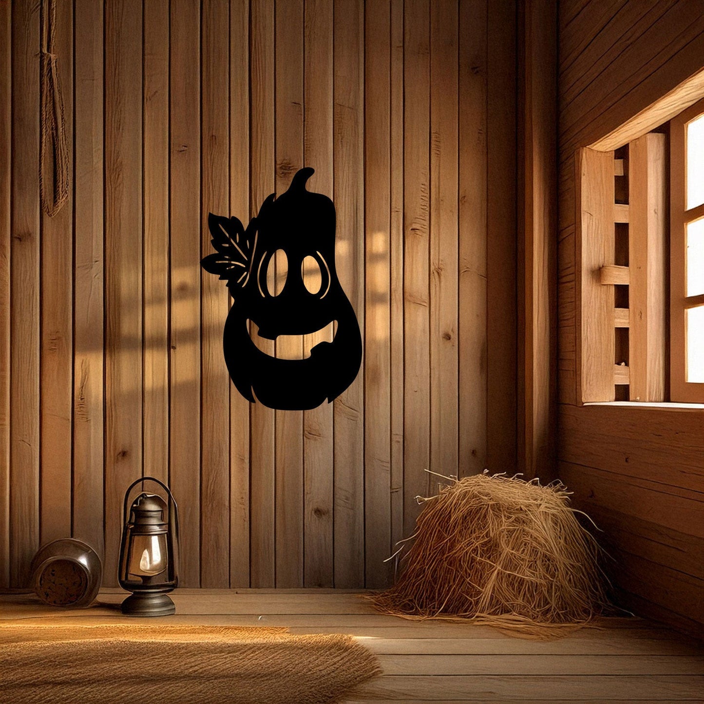 Halloween Pumpkin Wall Art, Laser Cut Metal Pumpkin Decor, Black Metal Halloween Decoration, 3 Sizes