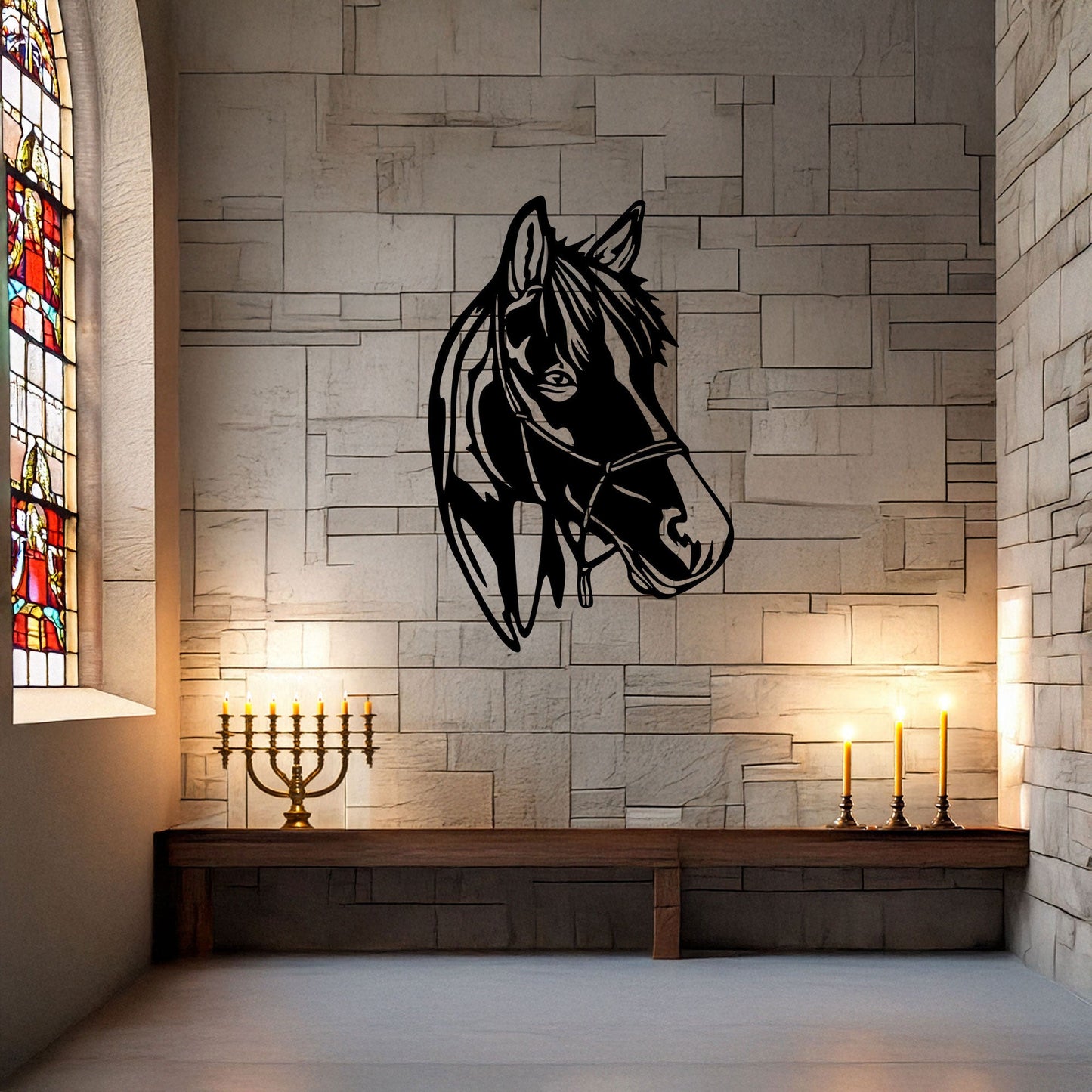 Elegant Horse Head Wall Art, Laser Cut Black Metal Horse Decor, Equestrian Gift, 3 Sizes