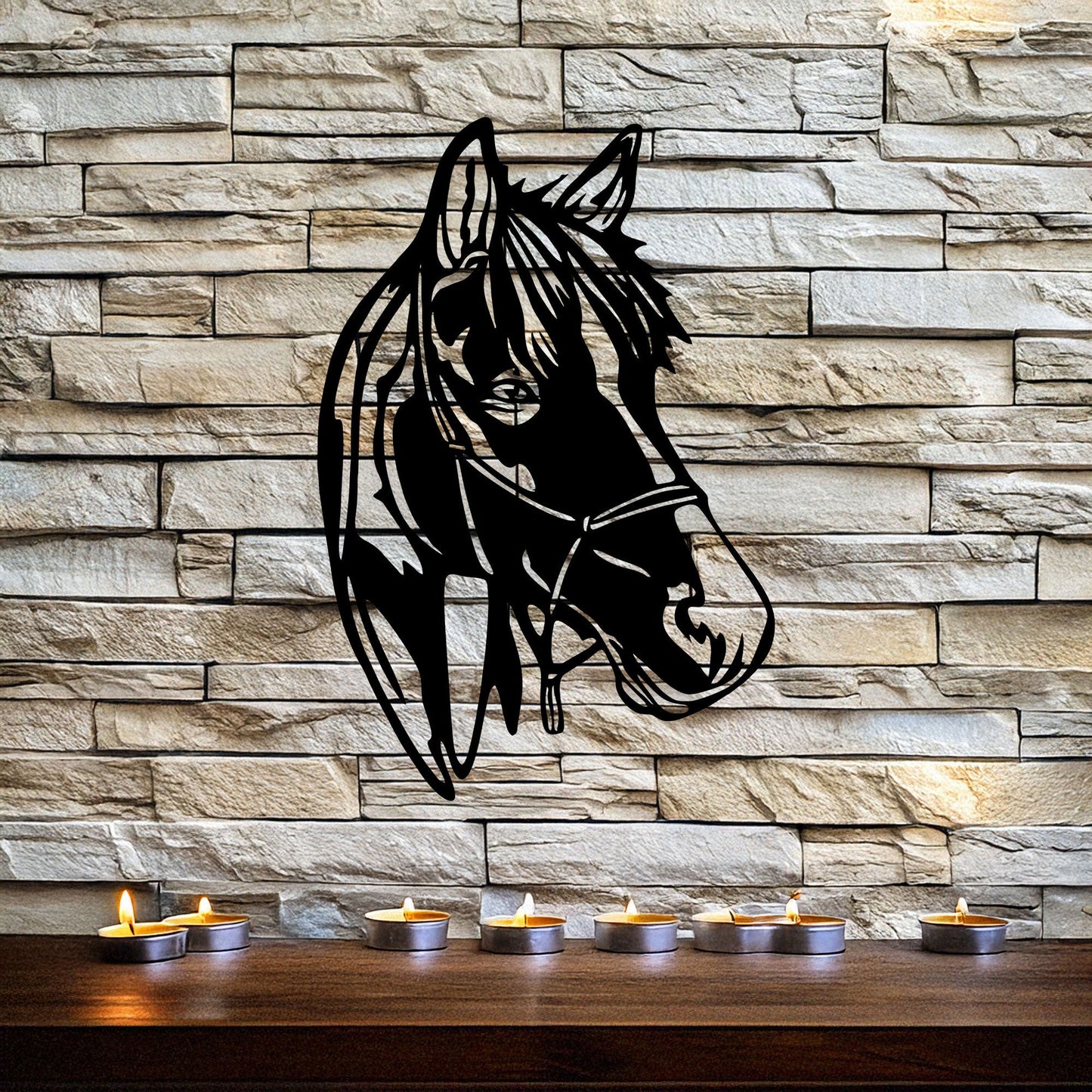 Elegant Horse Head Wall Art, Laser Cut Black Metal Horse Decor, Equestrian Gift, 3 Sizes