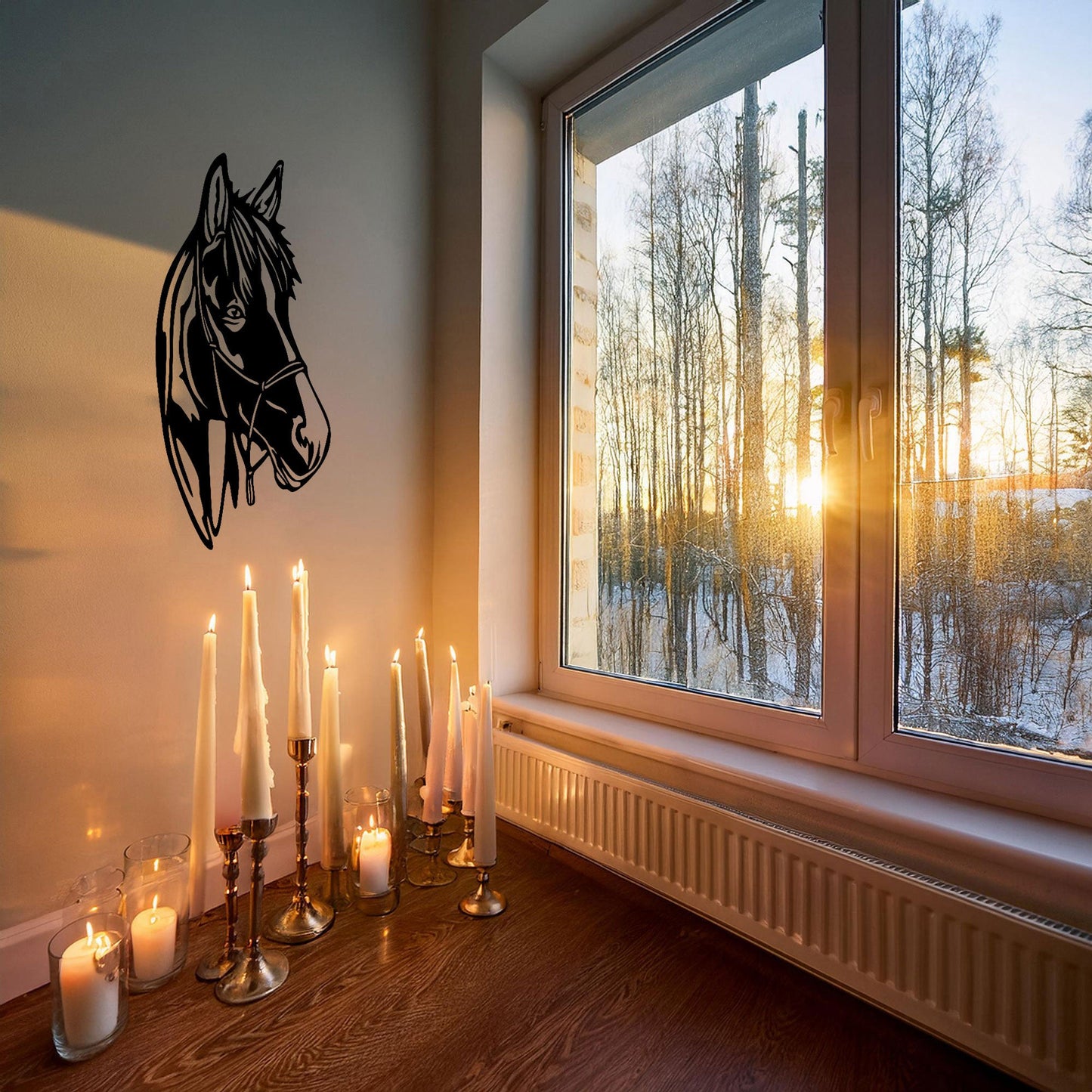 Elegant Horse Head Wall Art, Laser Cut Black Metal Horse Decor, Equestrian Gift, 3 Sizes