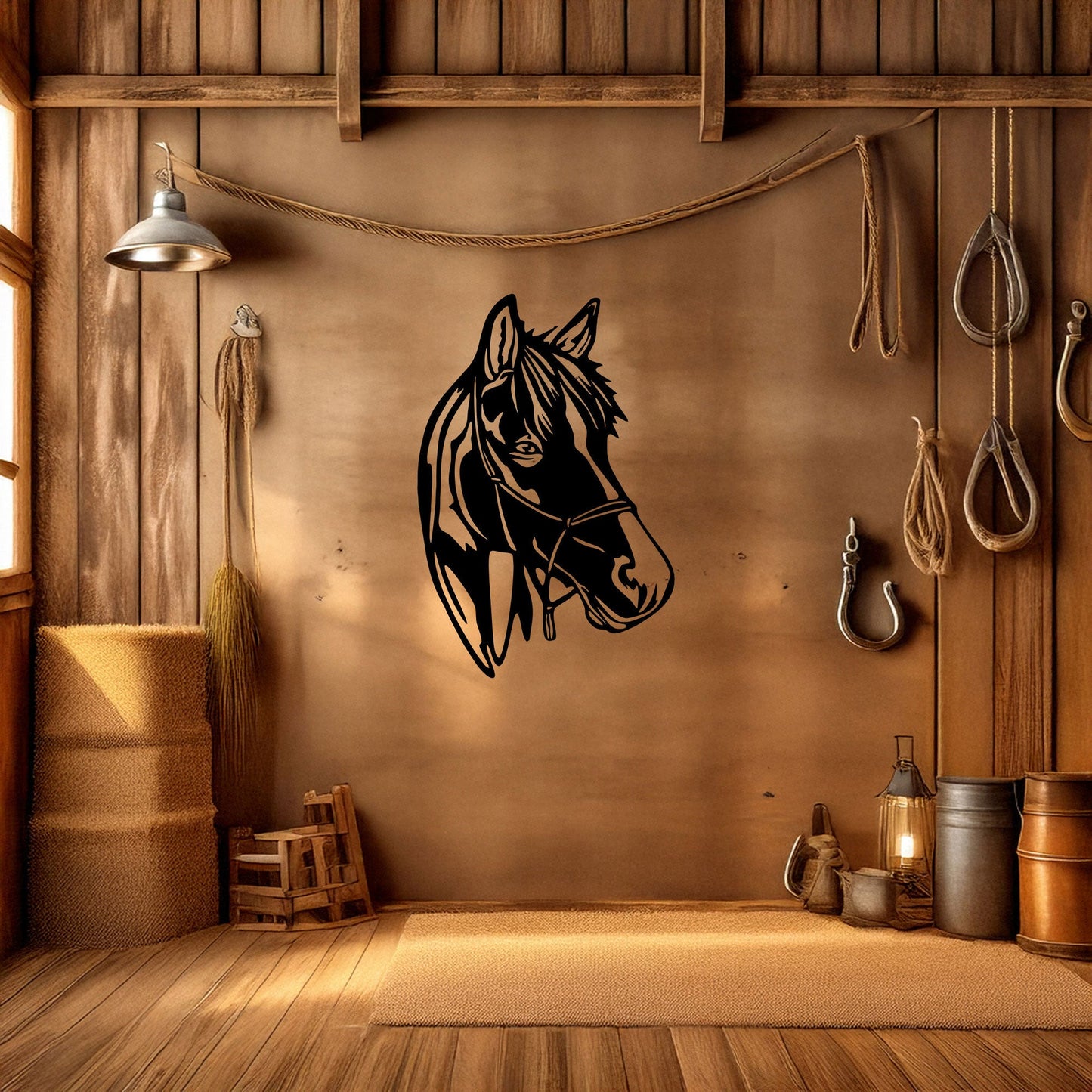Elegant Horse Head Wall Art, Laser Cut Black Metal Horse Decor, Equestrian Gift, 3 Sizes