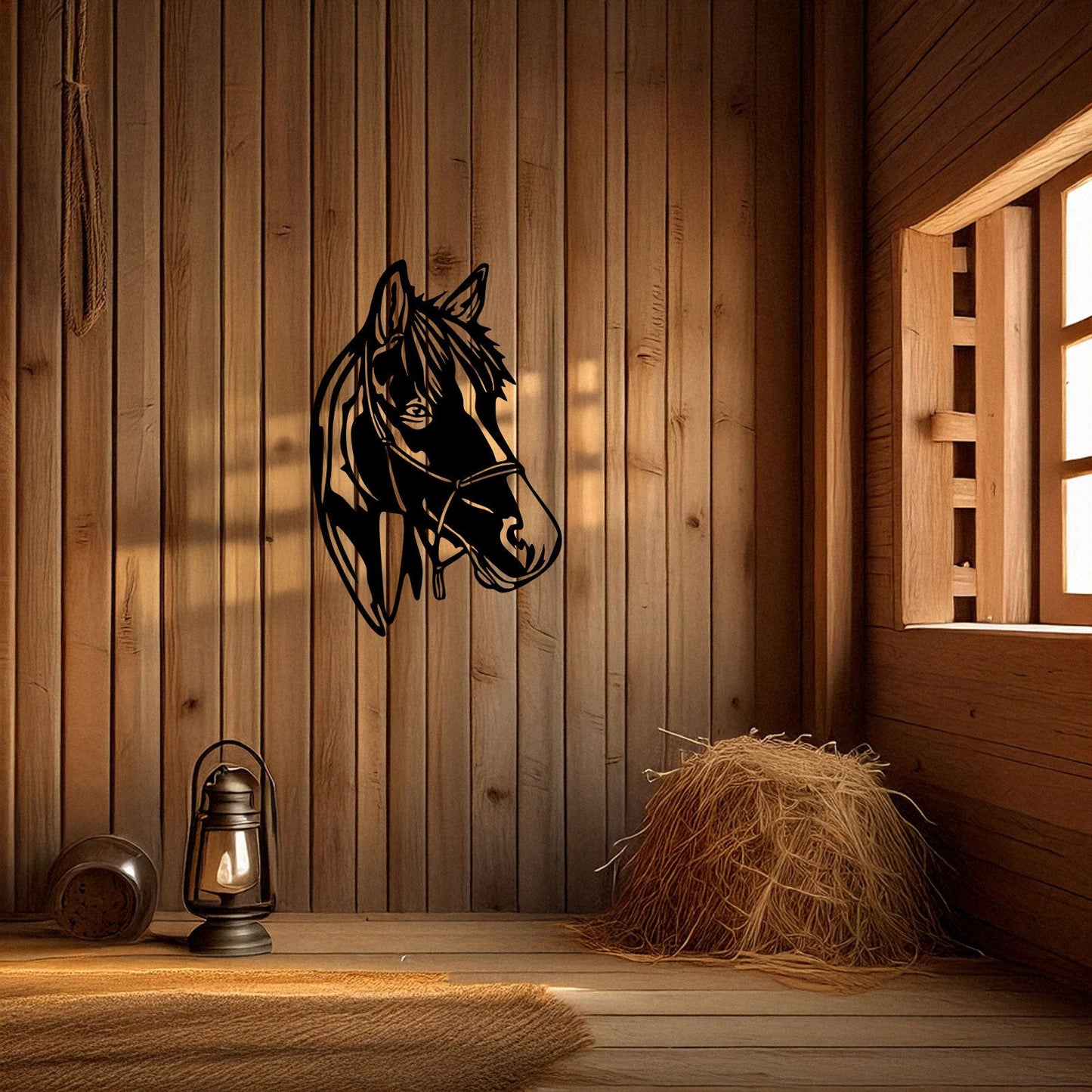 Elegant Horse Head Wall Art, Laser Cut Black Metal Horse Decor, Equestrian Gift, 3 Sizes