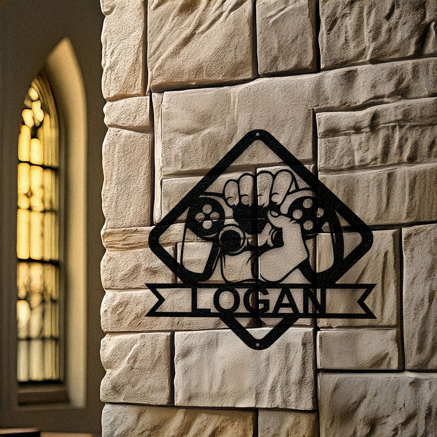 Gamer Metal Wall Art - Personalized Laser Cut Decor, Gaming Room Sign, Gamer Gift Idea, Black Metal Gamer Design, Available in 3 Sizes
