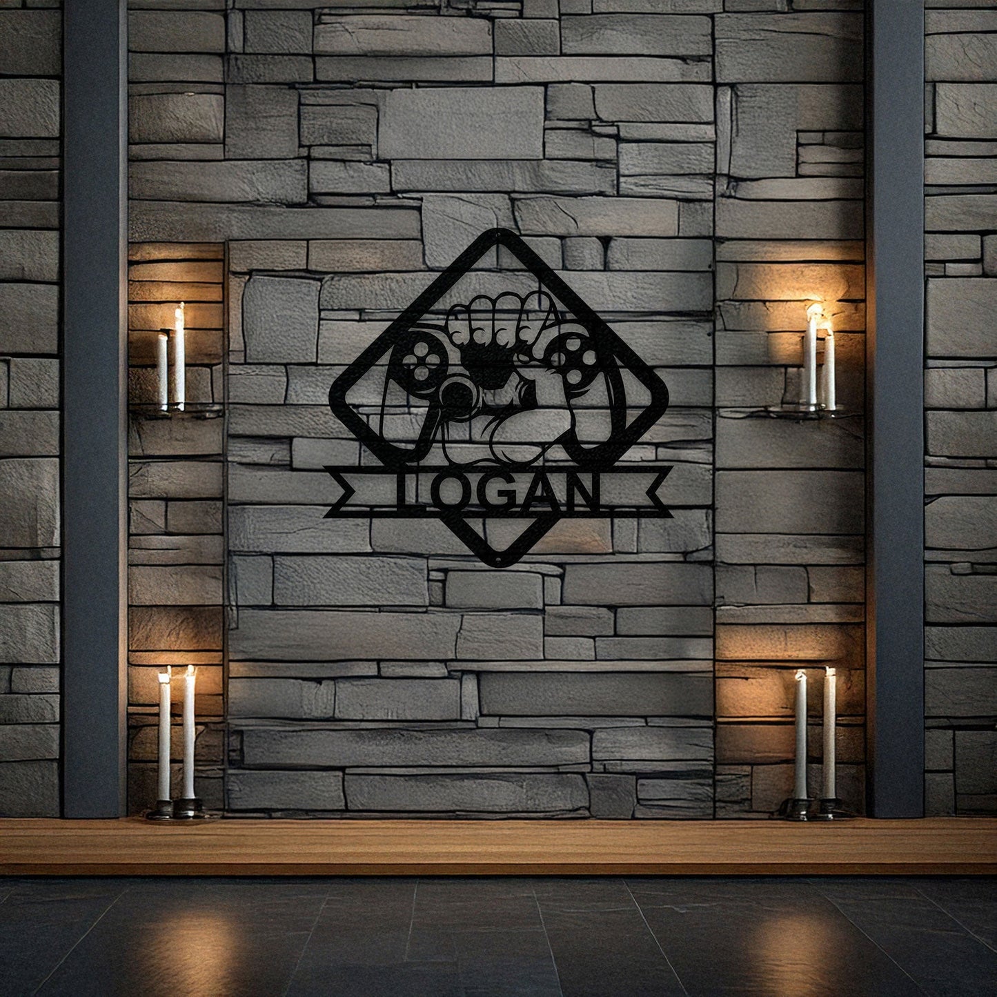 Gamer Metal Wall Art - Personalized Laser Cut Decor, Gaming Room Sign, Gamer Gift Idea, Black Metal Gamer Design, Available in 3 Sizes