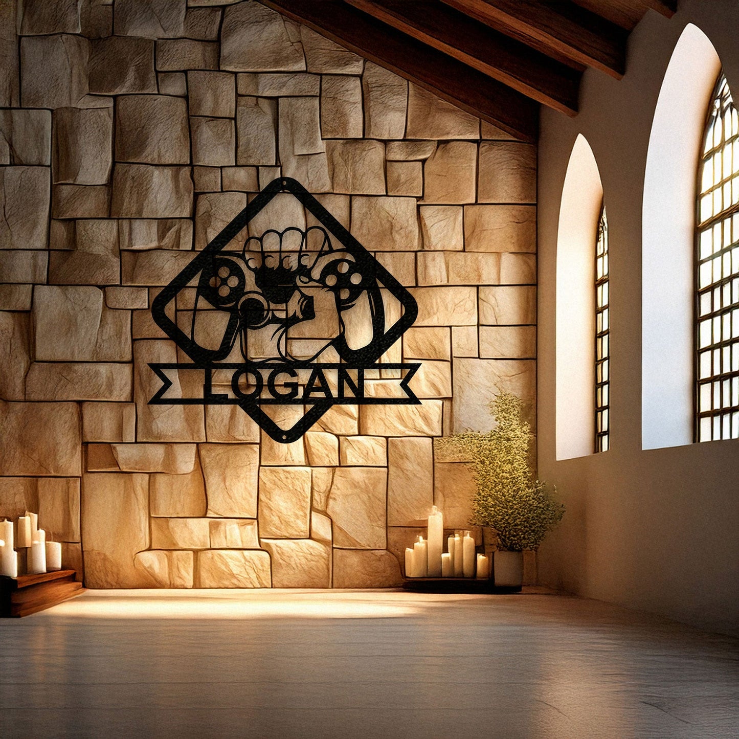 Gamer Metal Wall Art - Personalized Laser Cut Decor, Gaming Room Sign, Gamer Gift Idea, Black Metal Gamer Design, Available in 3 Sizes