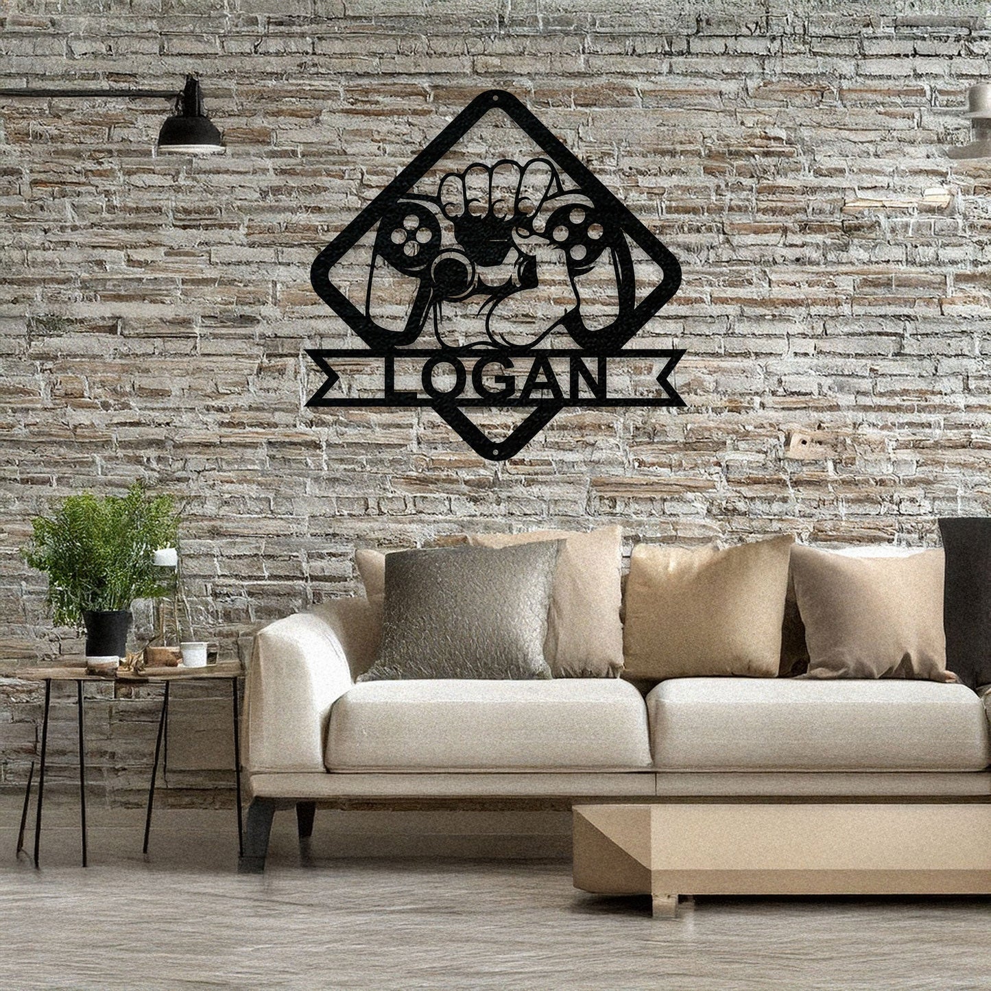 Gamer Metal Wall Art - Personalized Laser Cut Decor, Gaming Room Sign, Gamer Gift Idea, Black Metal Gamer Design, Available in 3 Sizes