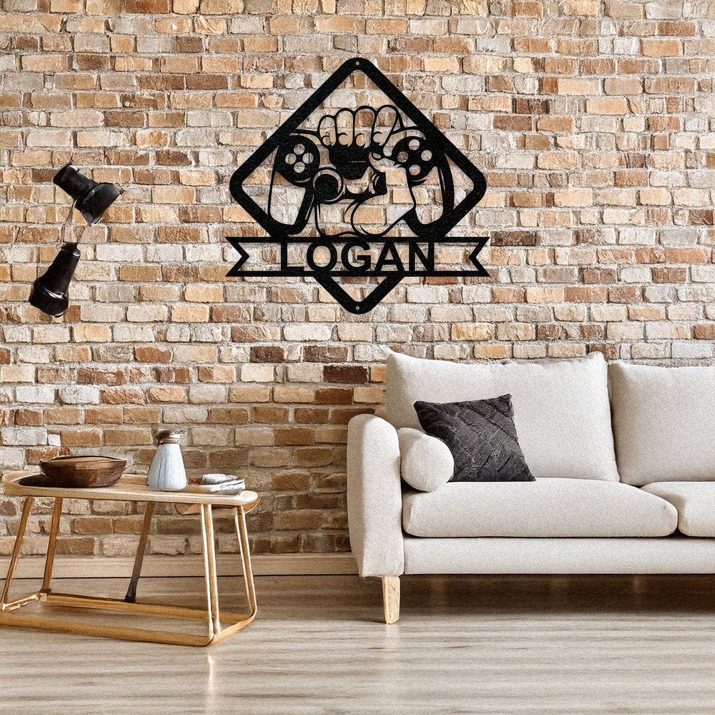 Gamer Metal Wall Art - Personalized Laser Cut Decor, Gaming Room Sign, Gamer Gift Idea, Black Metal Gamer Design, Available in 3 Sizes