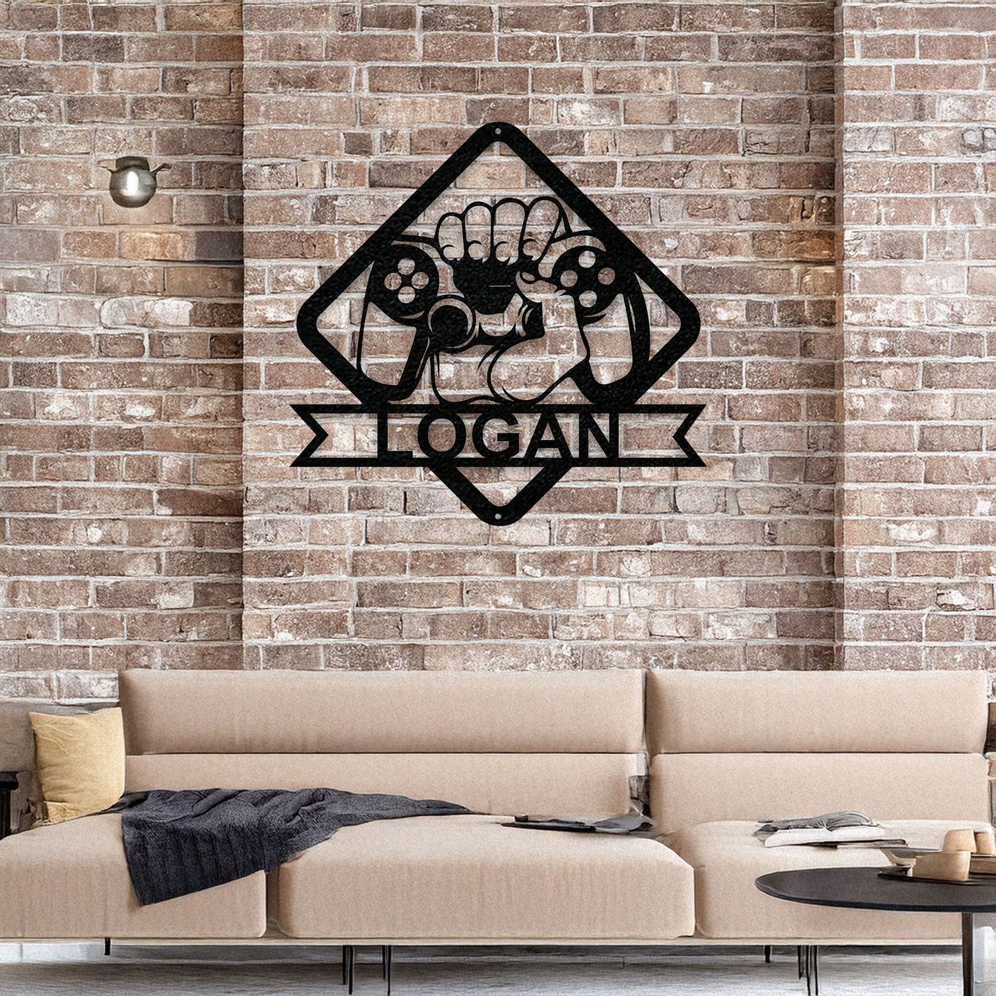 Gamer Metal Wall Art - Personalized Laser Cut Decor, Gaming Room Sign, Gamer Gift Idea, Black Metal Gamer Design, Available in 3 Sizes