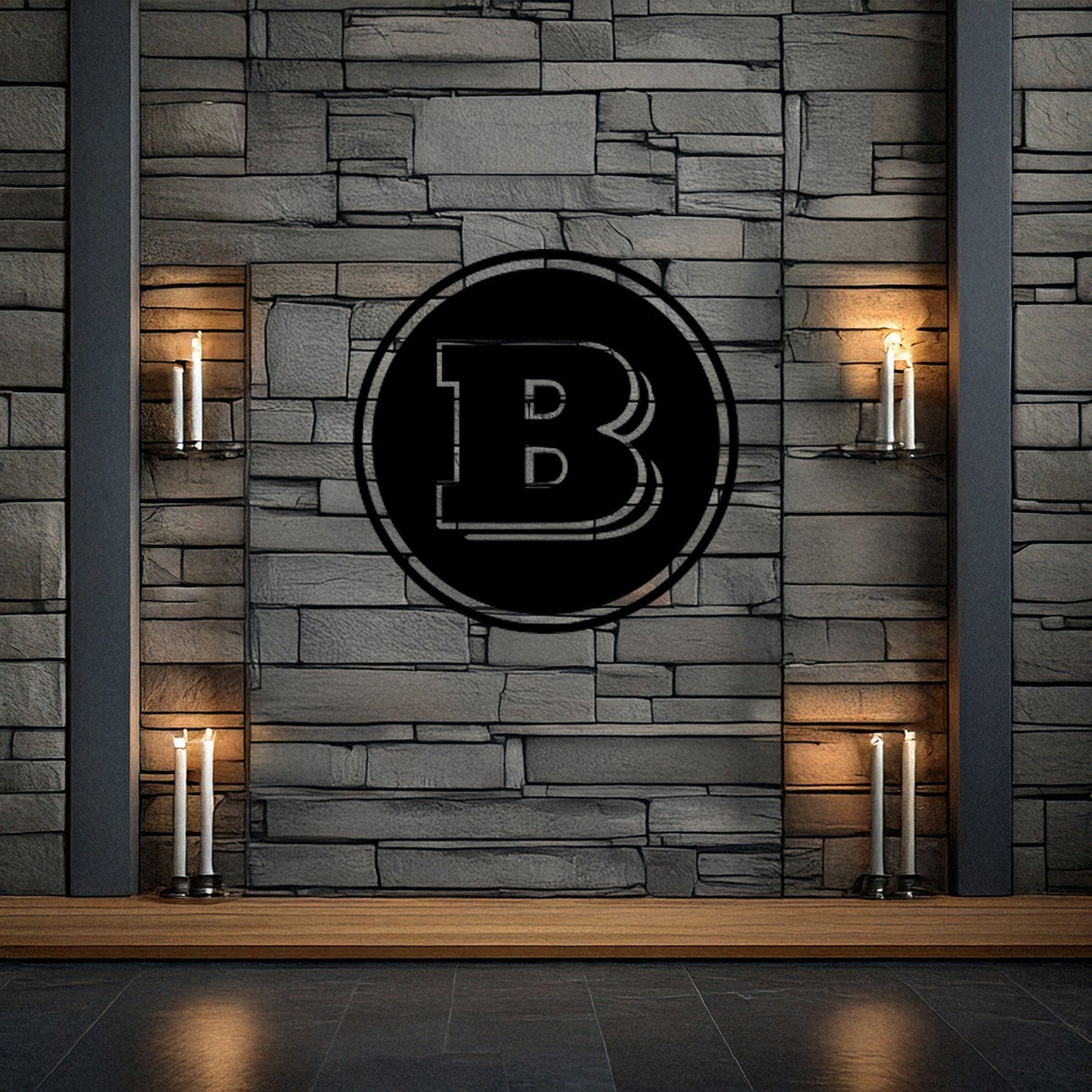 Brabus Logo Metal Wall Art - Laser Cut Black Metal Decor, Custom Car Enthusiast Gift, Luxury Auto Wall Sign, Available in 3 Sizes