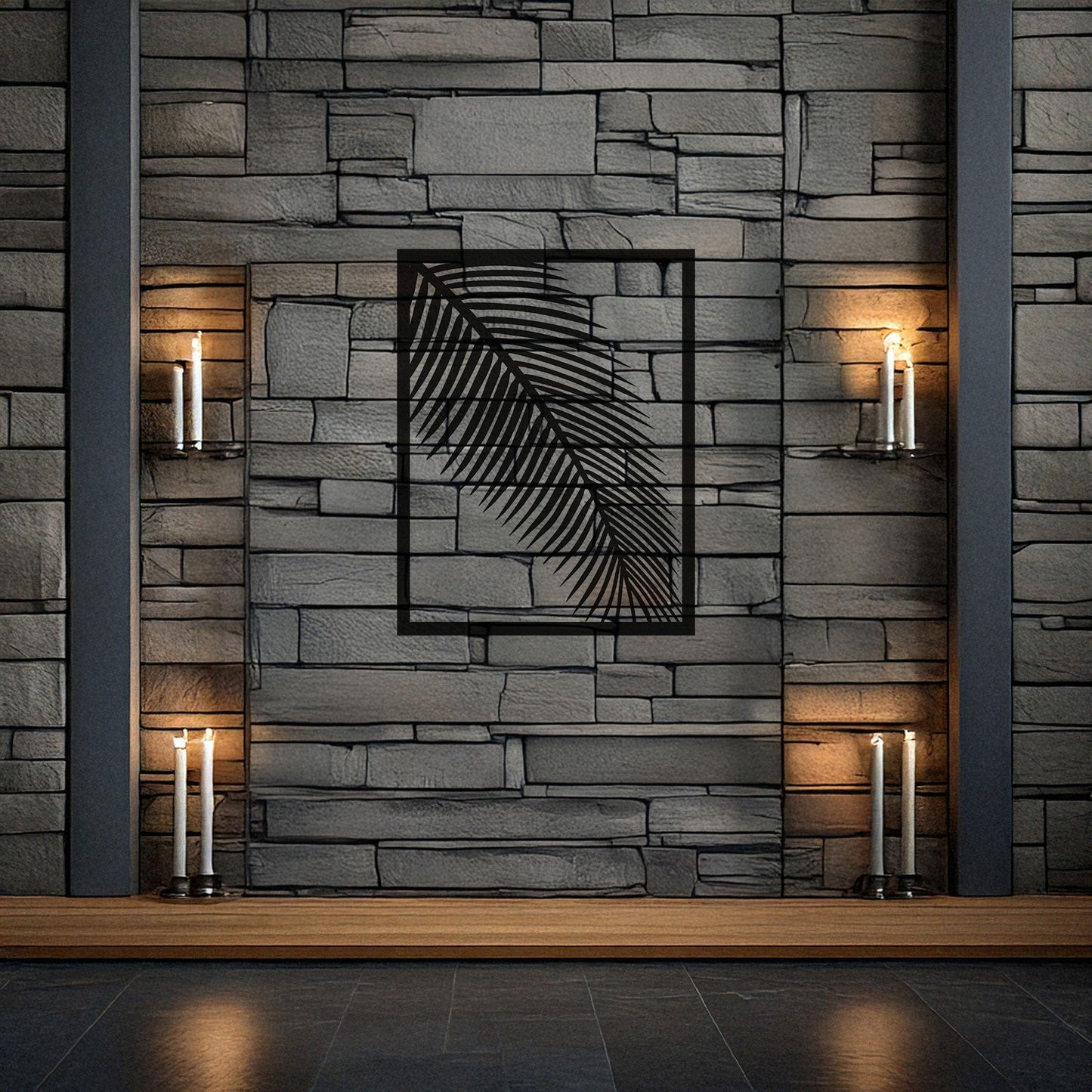 Modern Laser Cut Metal Leaf Wall Art, Black Botanical Decor for Home & Garden, 3 Sizes Available