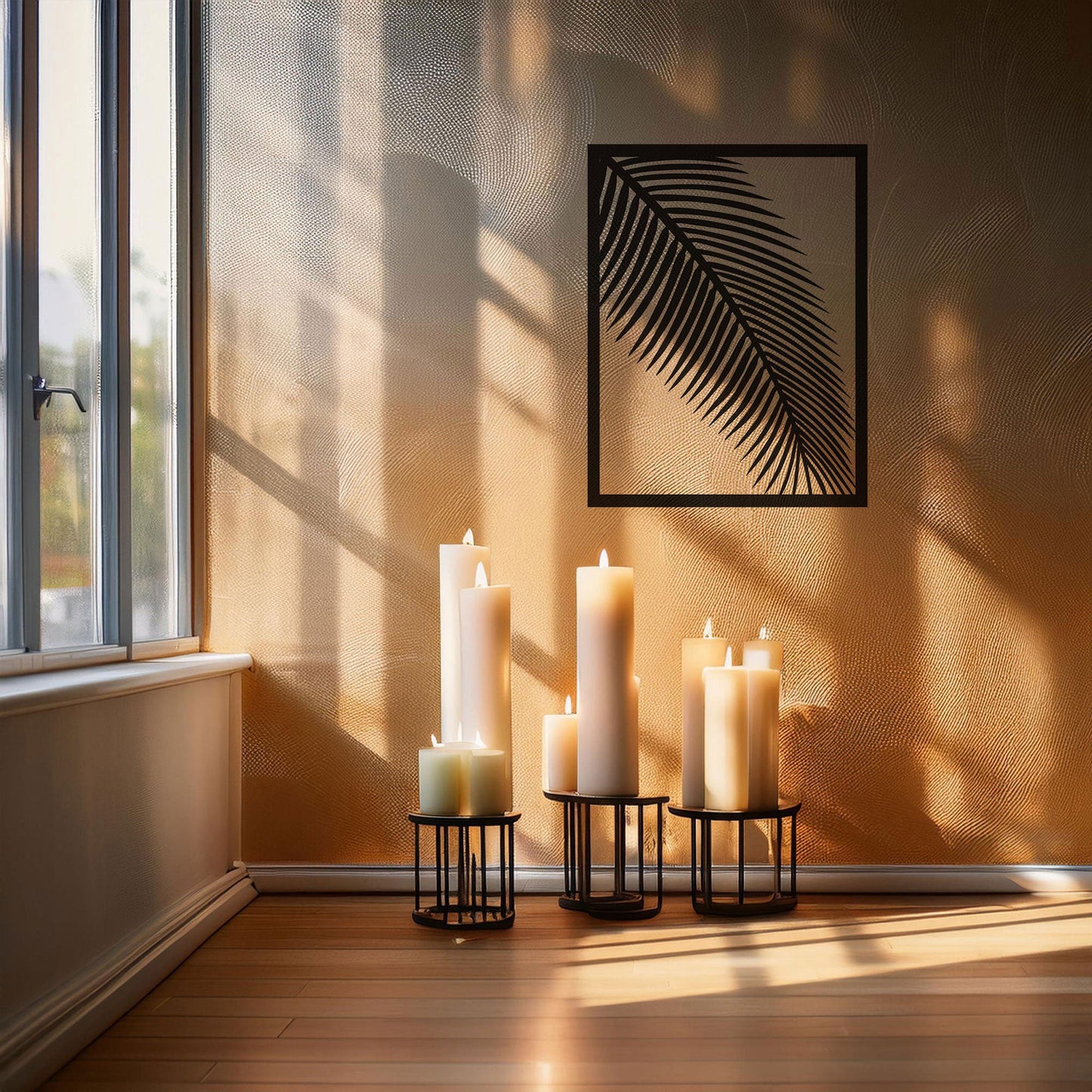 Modern Laser Cut Metal Leaf Wall Art, Black Botanical Decor for Home & Garden, 3 Sizes Available