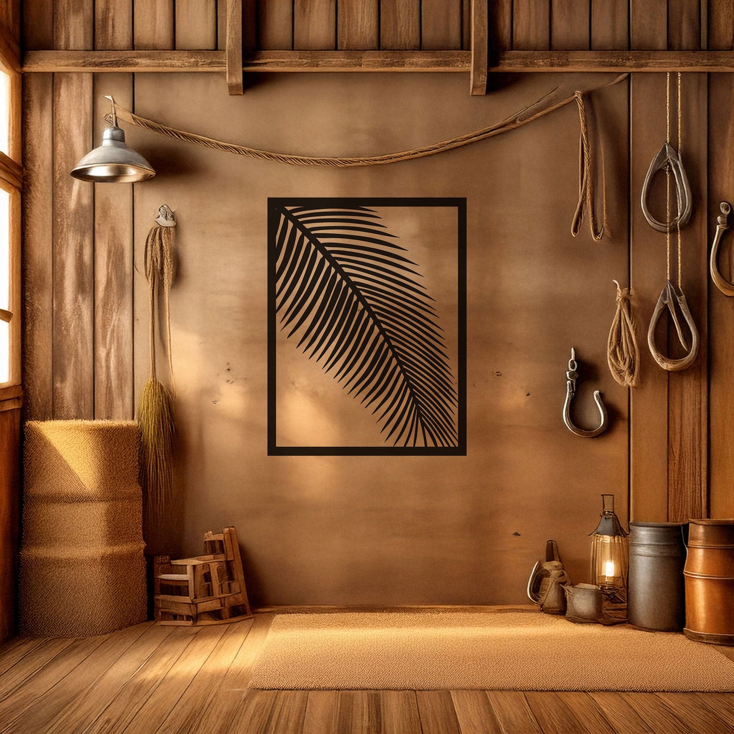 Modern Laser Cut Metal Leaf Wall Art, Black Botanical Decor for Home & Garden, 3 Sizes Available