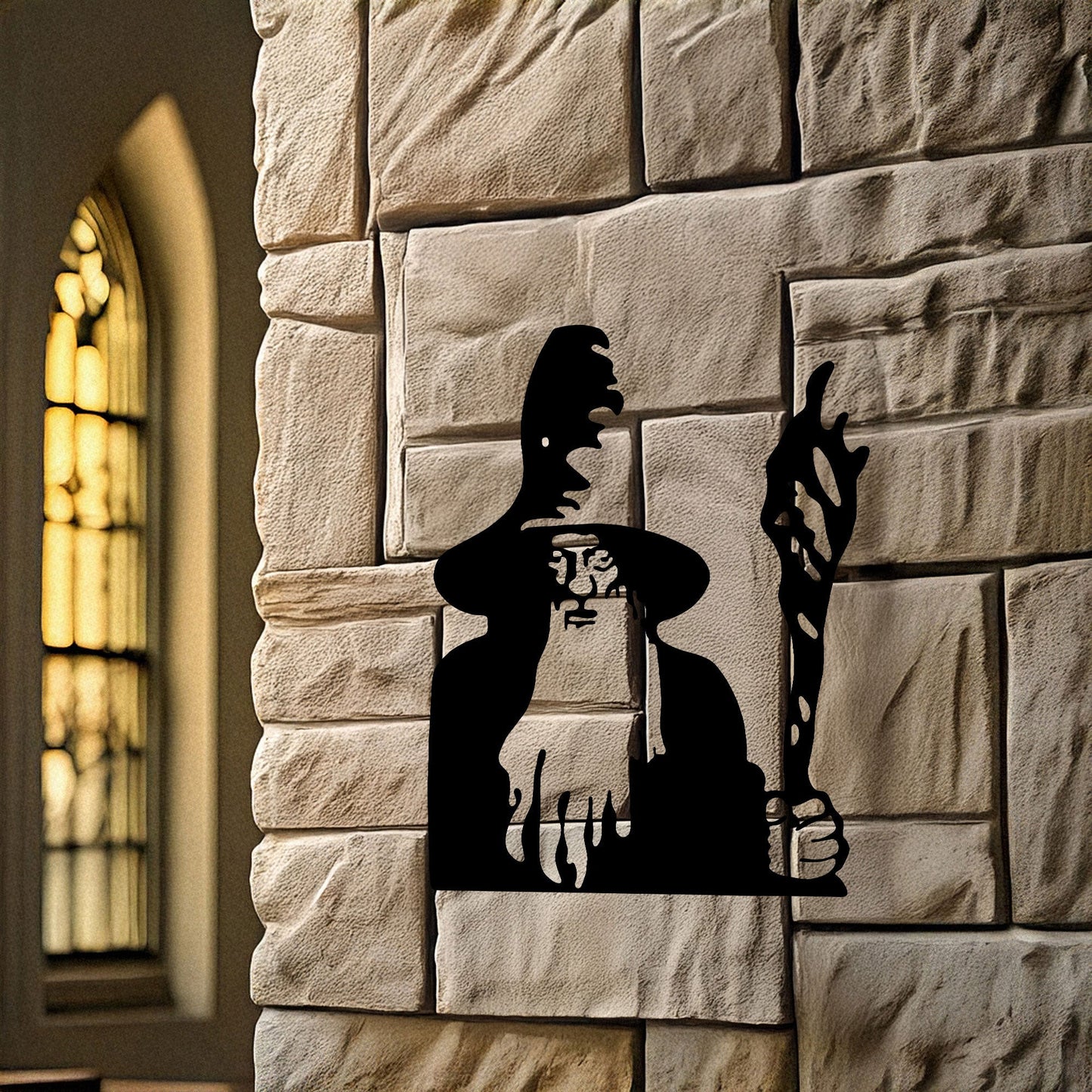 Lord of the Rings Gandalf Metal Wall Art - Laser Cut Black Metal Decor in 3 Sizes - Unique Gift for Tolkien Fans & Fantasy Lovers
