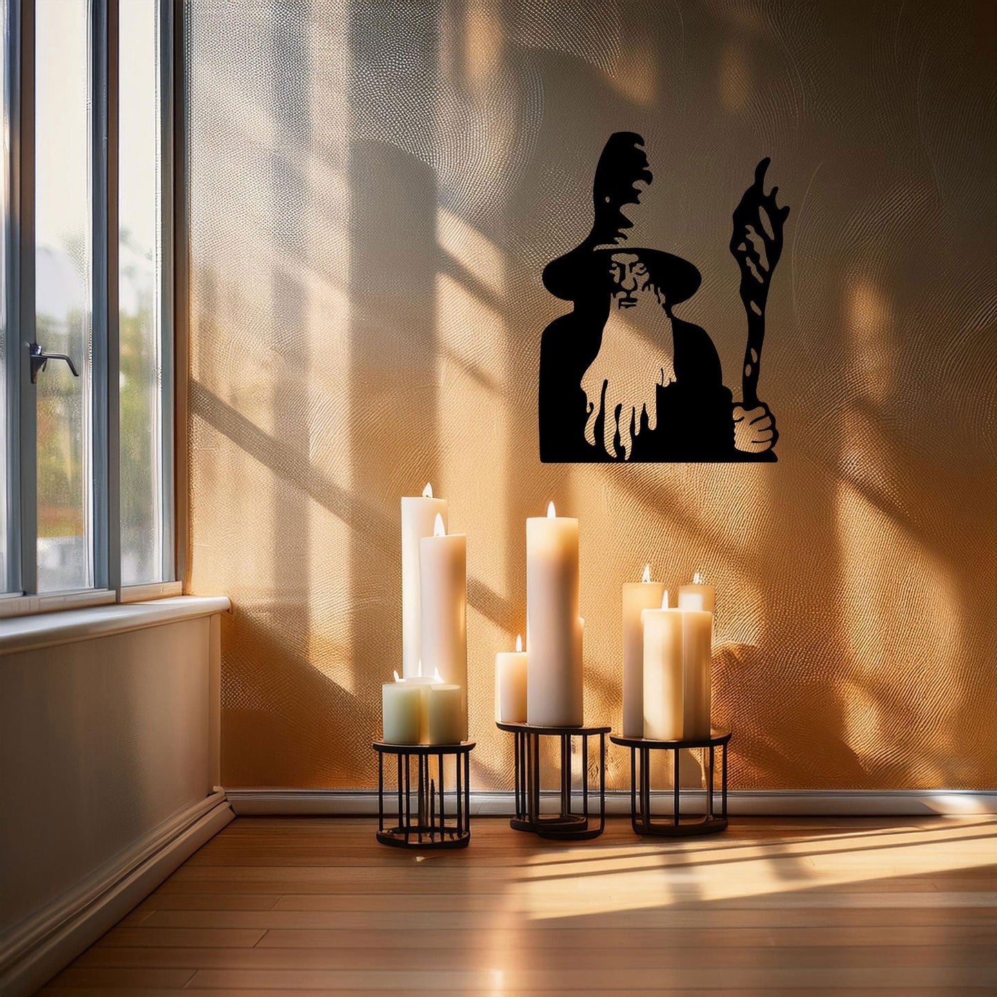Lord of the Rings Gandalf Metal Wall Art - Laser Cut Black Metal Decor in 3 Sizes - Unique Gift for Tolkien Fans & Fantasy Lovers