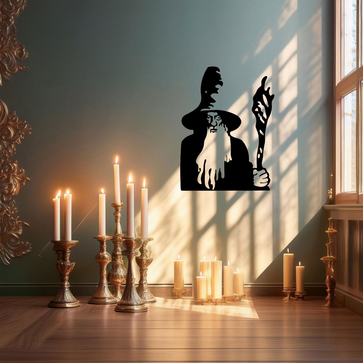 Lord of the Rings Gandalf Metal Wall Art - Laser Cut Black Metal Decor in 3 Sizes - Unique Gift for Tolkien Fans & Fantasy Lovers