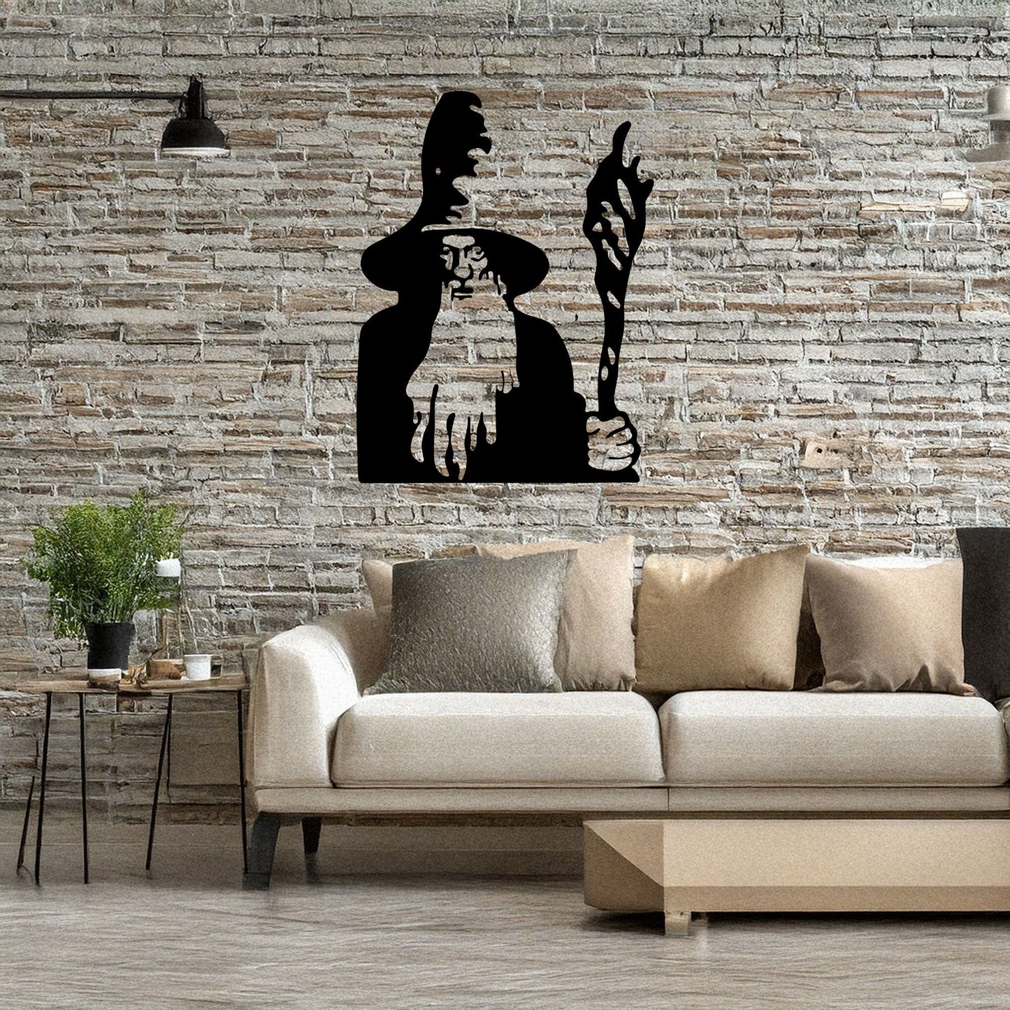 Lord of the Rings Gandalf Metal Wall Art - Laser Cut Black Metal Decor in 3 Sizes - Unique Gift for Tolkien Fans & Fantasy Lovers