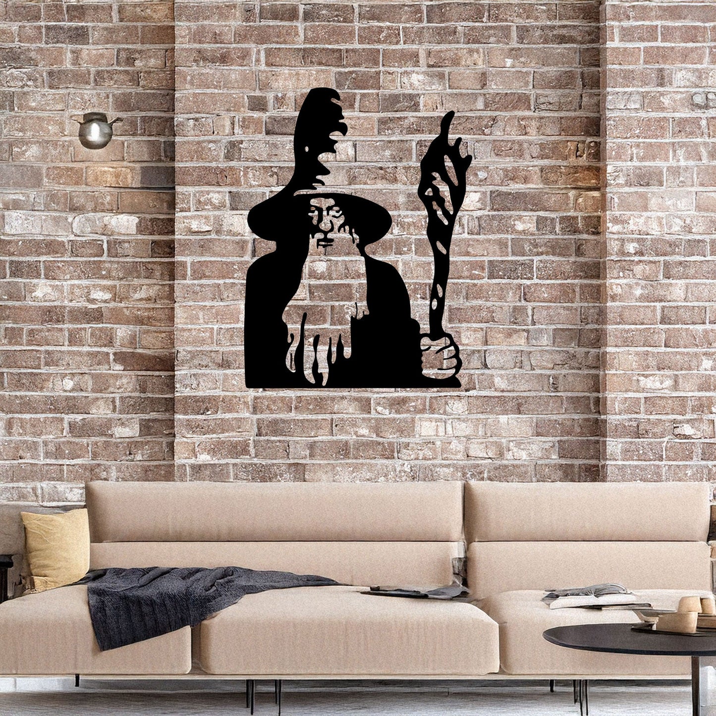 Lord of the Rings Gandalf Metal Wall Art - Laser Cut Black Metal Decor in 3 Sizes - Unique Gift for Tolkien Fans & Fantasy Lovers