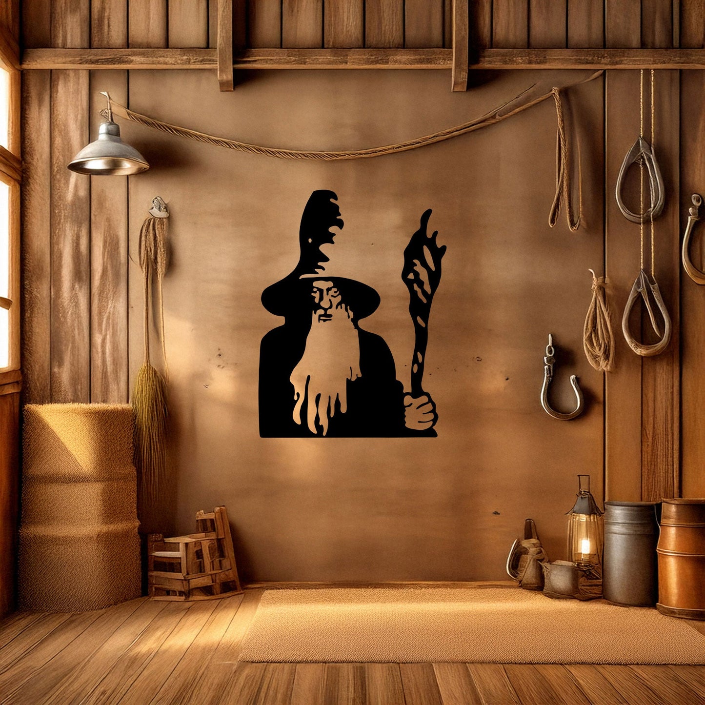 Lord of the Rings Gandalf Metal Wall Art - Laser Cut Black Metal Decor in 3 Sizes - Unique Gift for Tolkien Fans & Fantasy Lovers