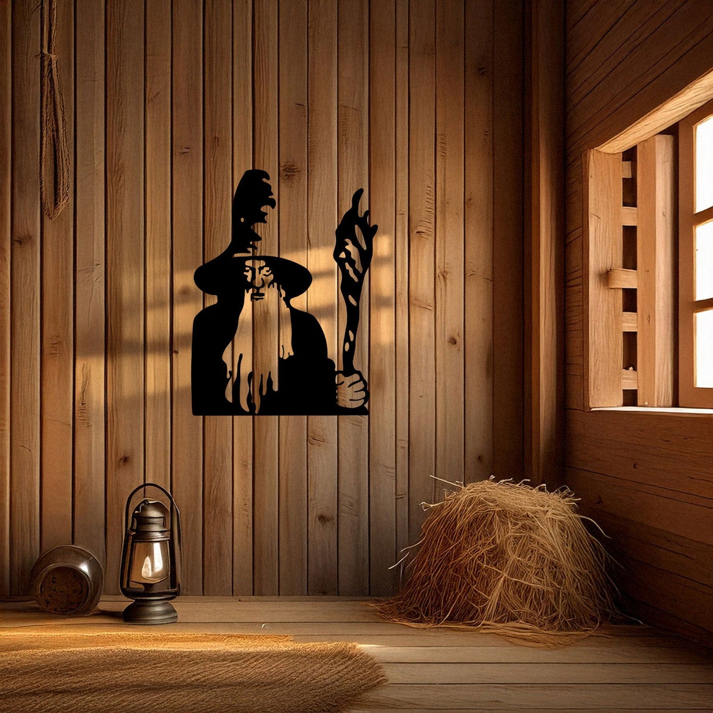Lord of the Rings Gandalf Metal Wall Art - Laser Cut Black Metal Decor in 3 Sizes - Unique Gift for Tolkien Fans & Fantasy Lovers