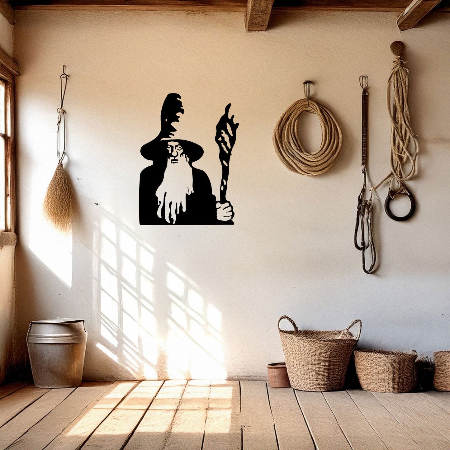Lord of the Rings Gandalf Metal Wall Art - Laser Cut Black Metal Decor in 3 Sizes - Unique Gift for Tolkien Fans & Fantasy Lovers