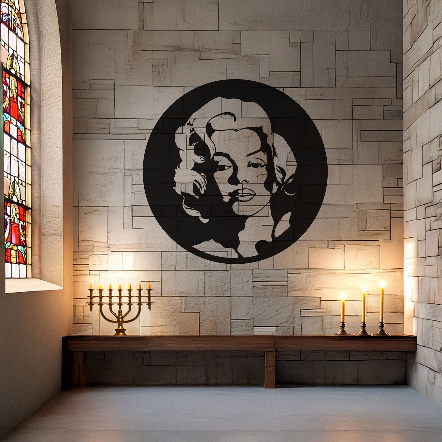 Laser Cut Metal Wall Decor Marilyn Monroe Design - Black Steel Art in 3 Sizes, Iconic Pop Art Style, Perfect Gift for Fans & Art Lovers