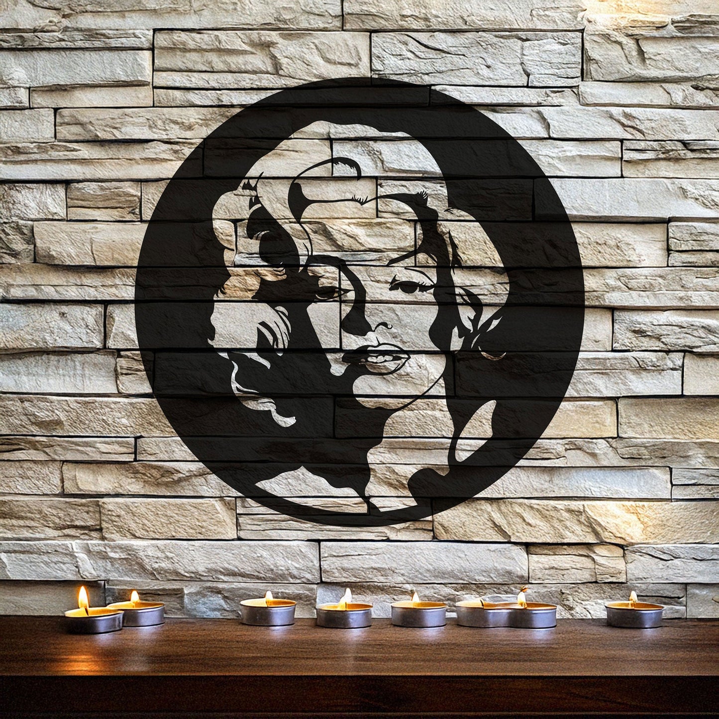 Laser Cut Metal Wall Decor Marilyn Monroe Design - Black Steel Art in 3 Sizes, Iconic Pop Art Style, Perfect Gift for Fans & Art Lovers