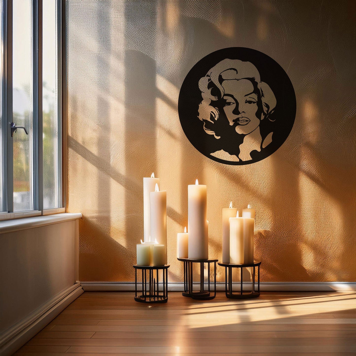Laser Cut Metal Wall Decor Marilyn Monroe Design - Black Steel Art in 3 Sizes, Iconic Pop Art Style, Perfect Gift for Fans & Art Lovers