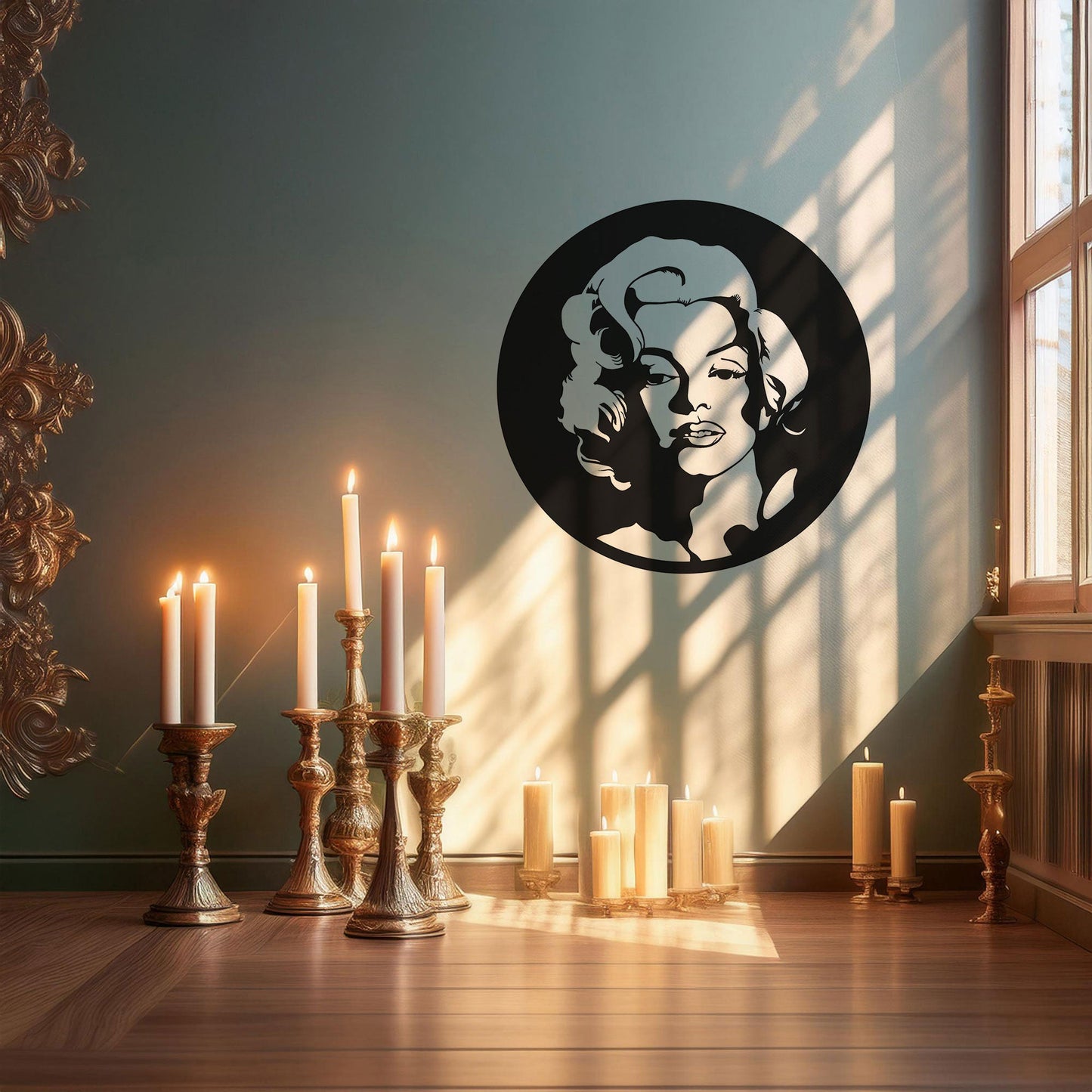 Laser Cut Metal Wall Decor Marilyn Monroe Design - Black Steel Art in 3 Sizes, Iconic Pop Art Style, Perfect Gift for Fans & Art Lovers