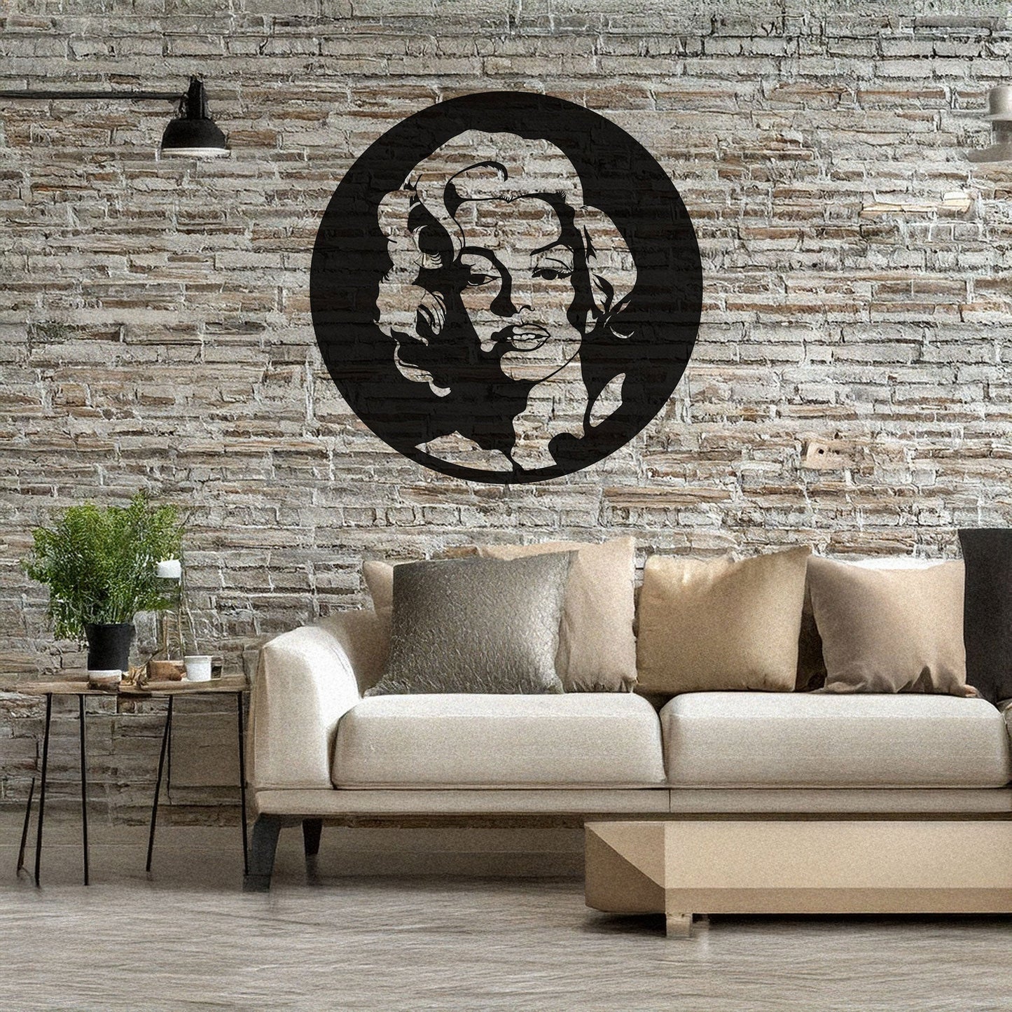 Laser Cut Metal Wall Decor Marilyn Monroe Design - Black Steel Art in 3 Sizes, Iconic Pop Art Style, Perfect Gift for Fans & Art Lovers