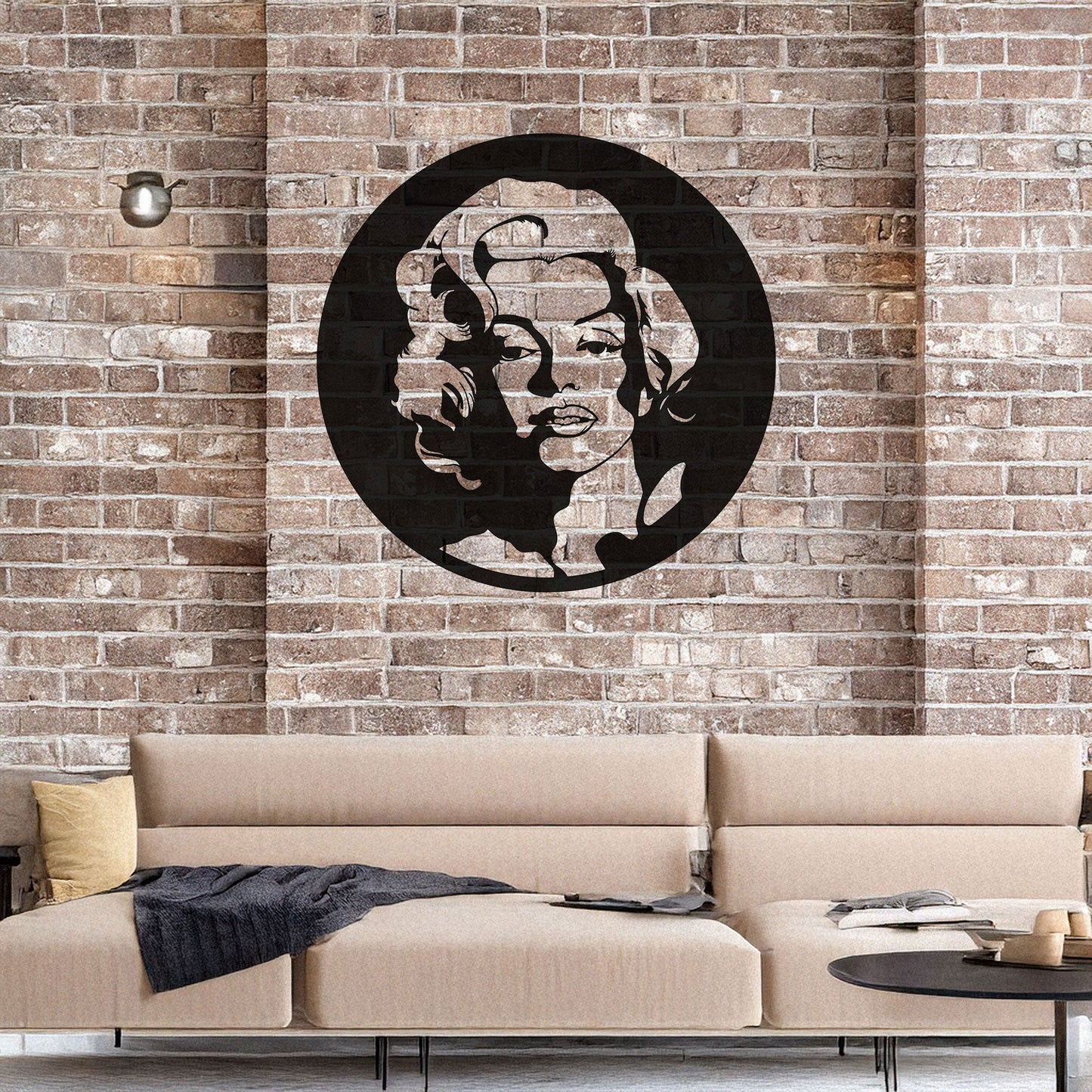 Laser Cut Metal Wall Decor Marilyn Monroe Design - Black Steel Art in 3 Sizes, Iconic Pop Art Style, Perfect Gift for Fans & Art Lovers