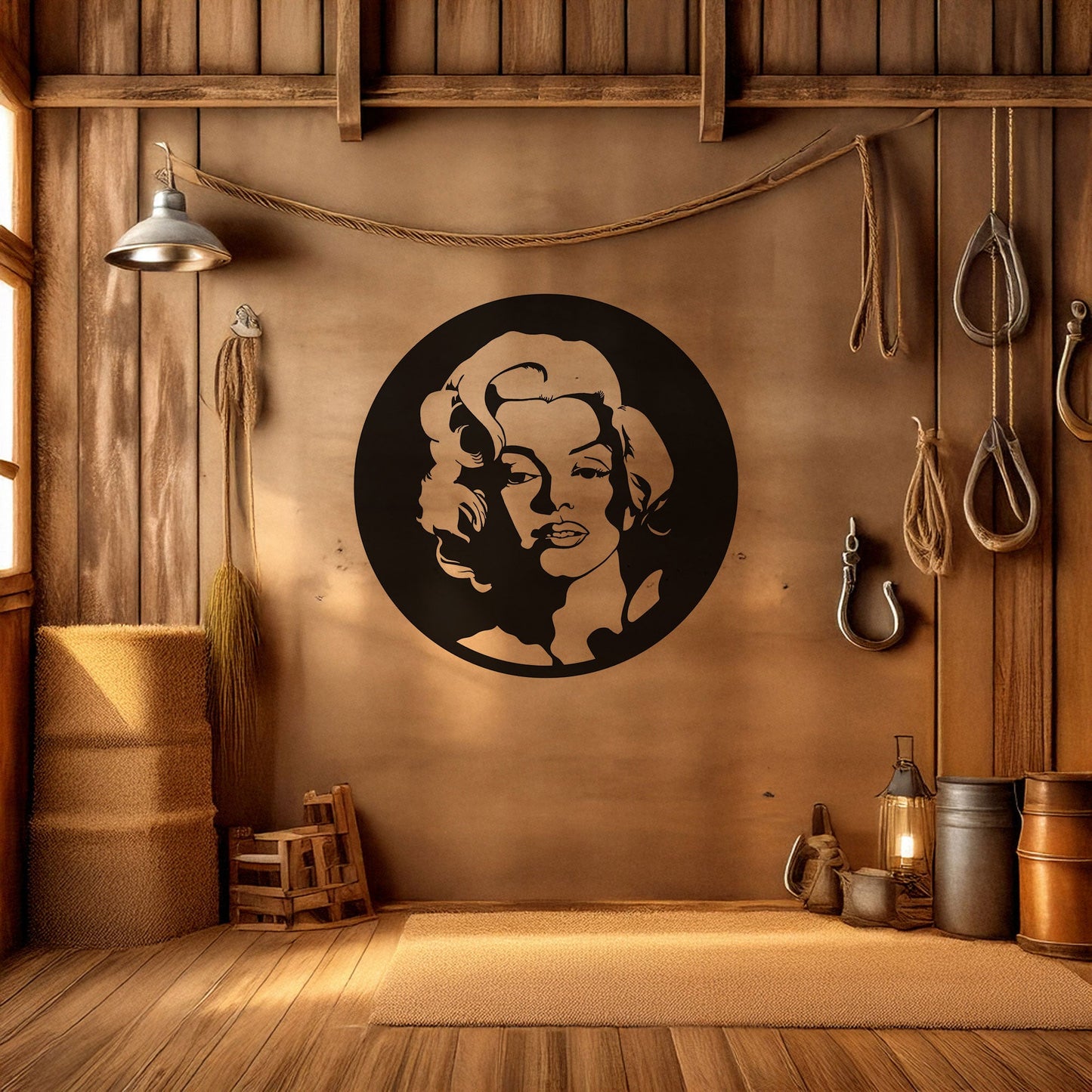 Laser Cut Metal Wall Decor Marilyn Monroe Design - Black Steel Art in 3 Sizes, Iconic Pop Art Style, Perfect Gift for Fans & Art Lovers