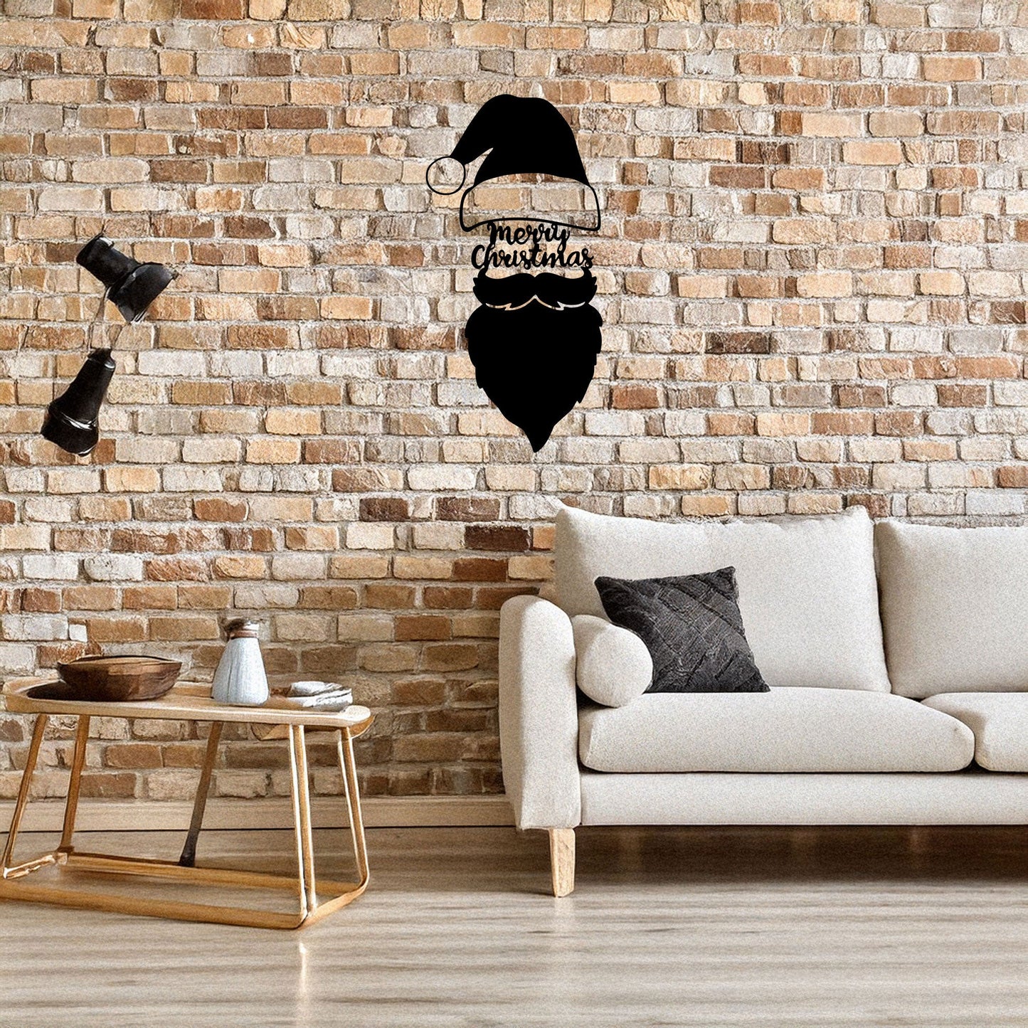Santa Claus Laser Cut Metal Wall Art - Black Metal Christmas Decor - Small, Medium, Large Sizes for Festive Home Decor
