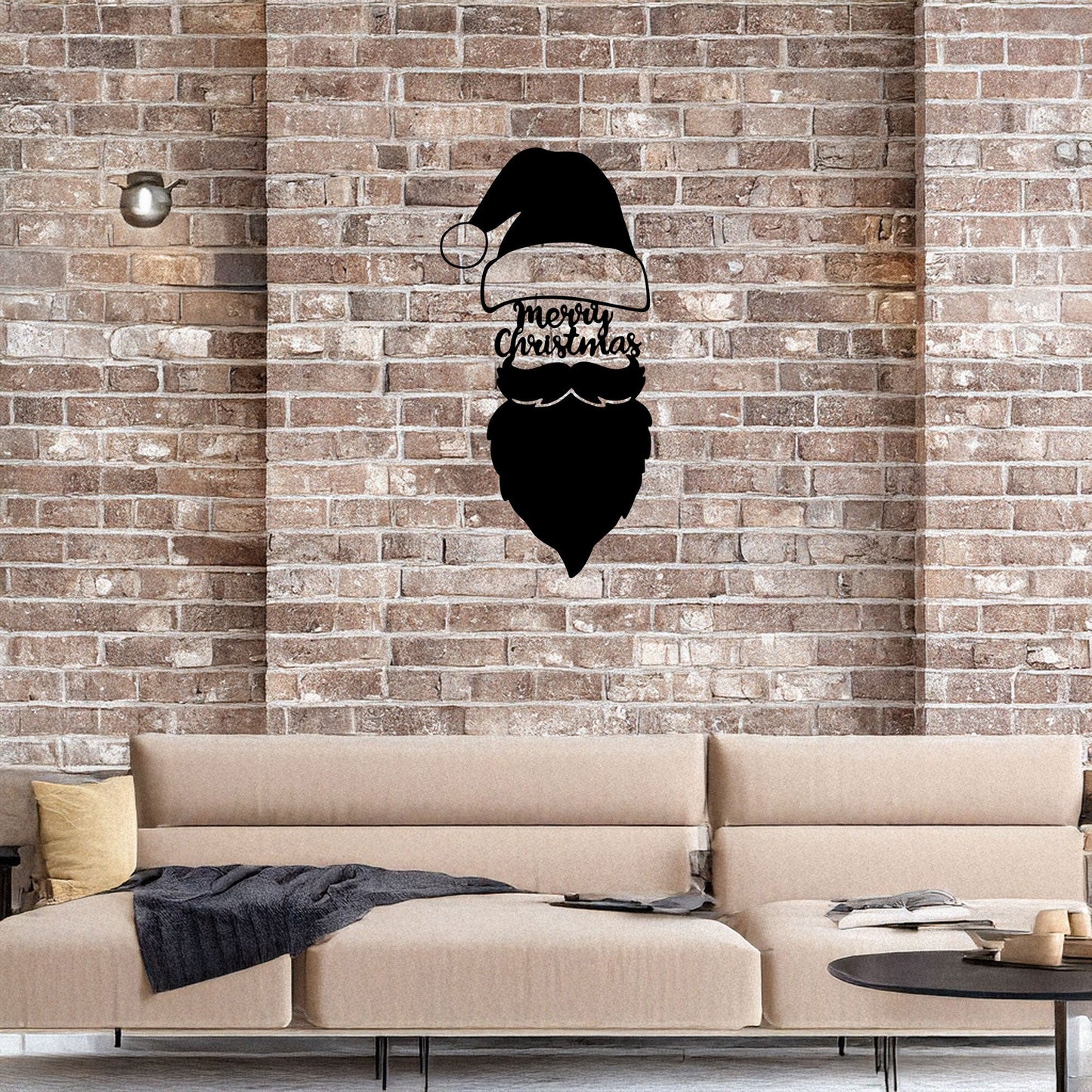 Santa Claus Laser Cut Metal Wall Art - Black Metal Christmas Decor - Small, Medium, Large Sizes for Festive Home Decor