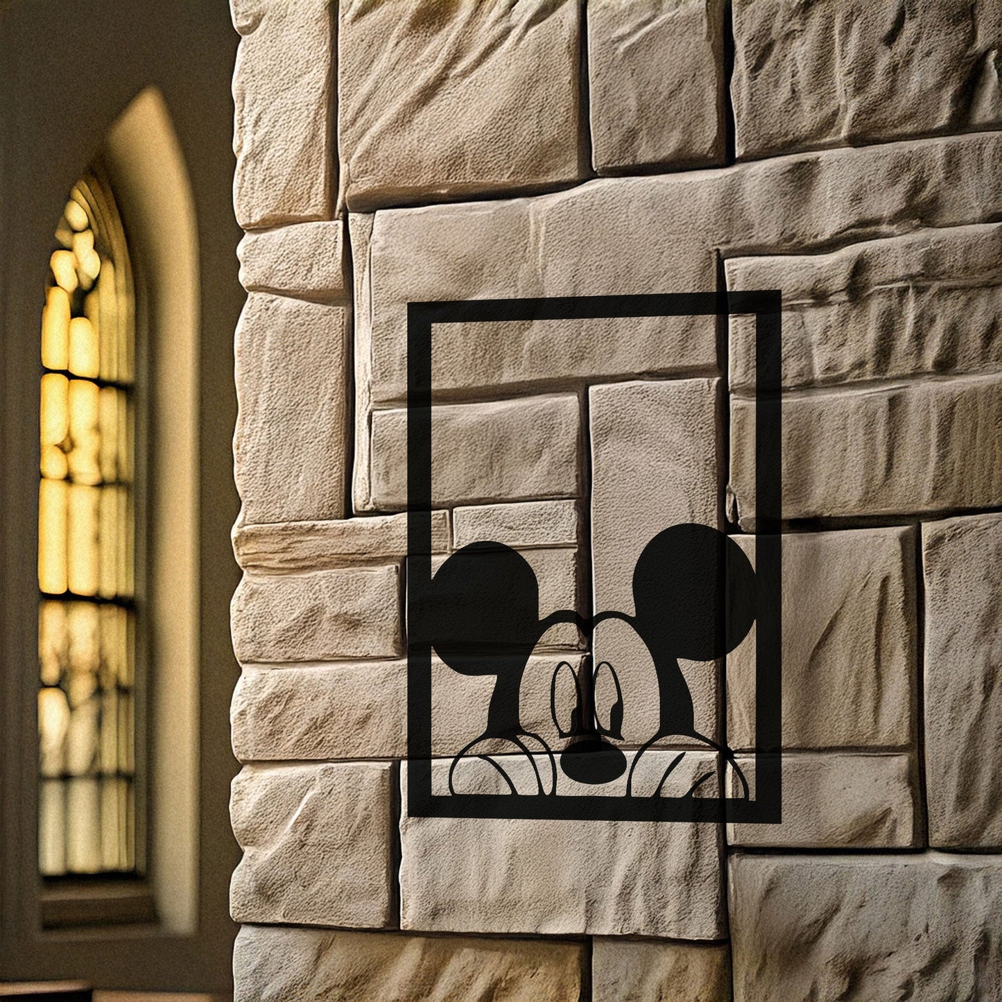 Mickey Mouse Laser Cut Metal Wall Art - Black Metal Decor - Cartoon Wall Accent for Kids' Rooms - Small, Medium, Large Sizes