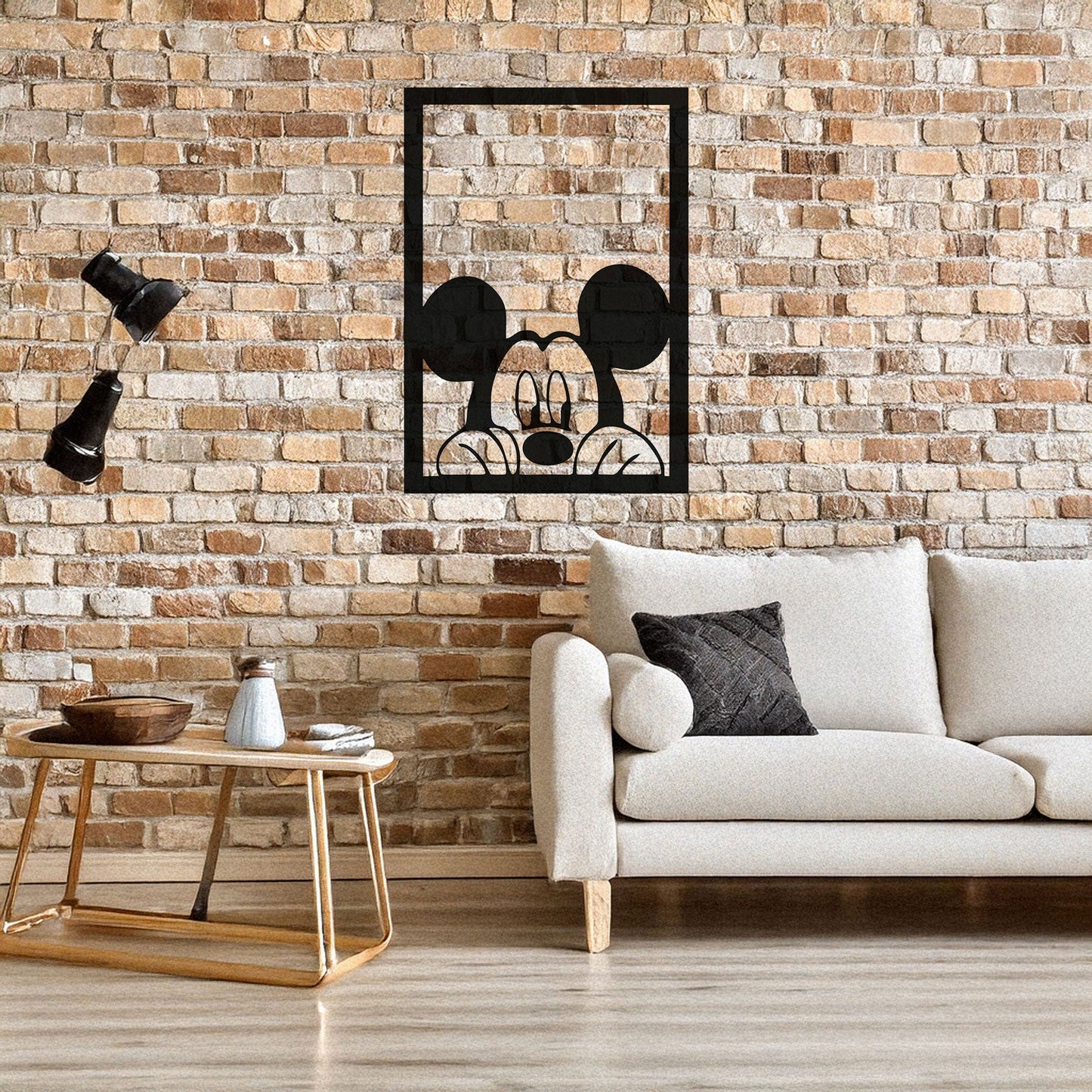 Mickey Mouse Laser Cut Metal Wall Art - Black Metal Decor - Cartoon Wall Accent for Kids' Rooms - Small, Medium, Large Sizes