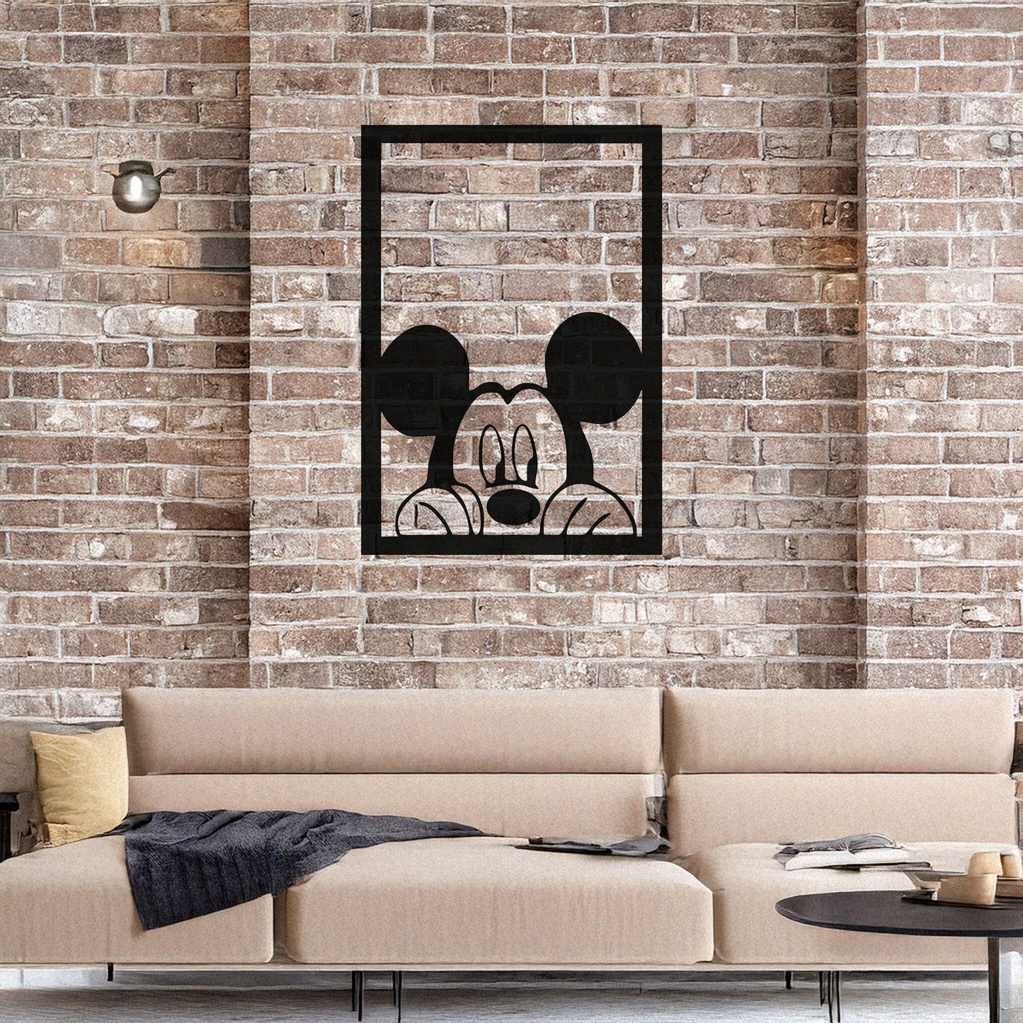 Mickey Mouse Laser Cut Metal Wall Art - Black Metal Decor - Cartoon Wall Accent for Kids' Rooms - Small, Medium, Large Sizes