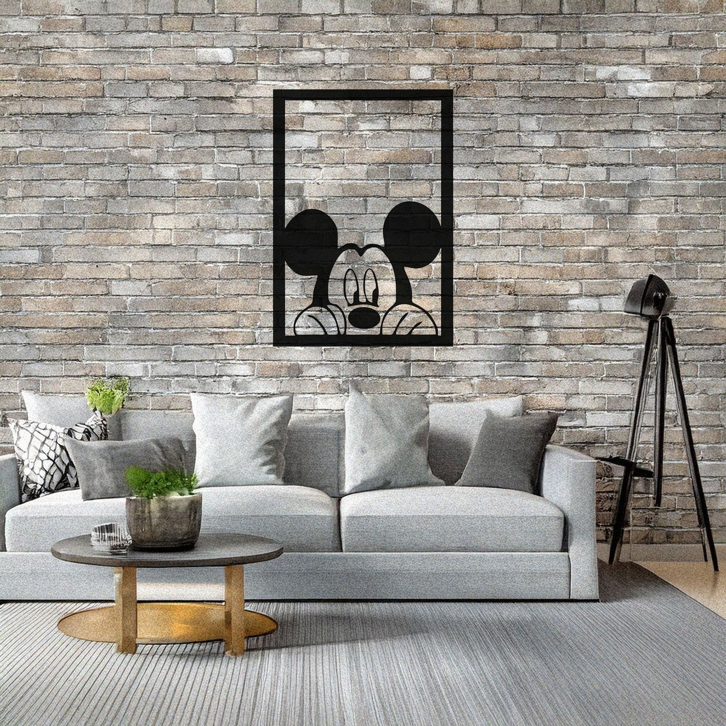 Mickey Mouse Laser Cut Metal Wall Art - Black Metal Decor - Cartoon Wall Accent for Kids' Rooms - Small, Medium, Large Sizes