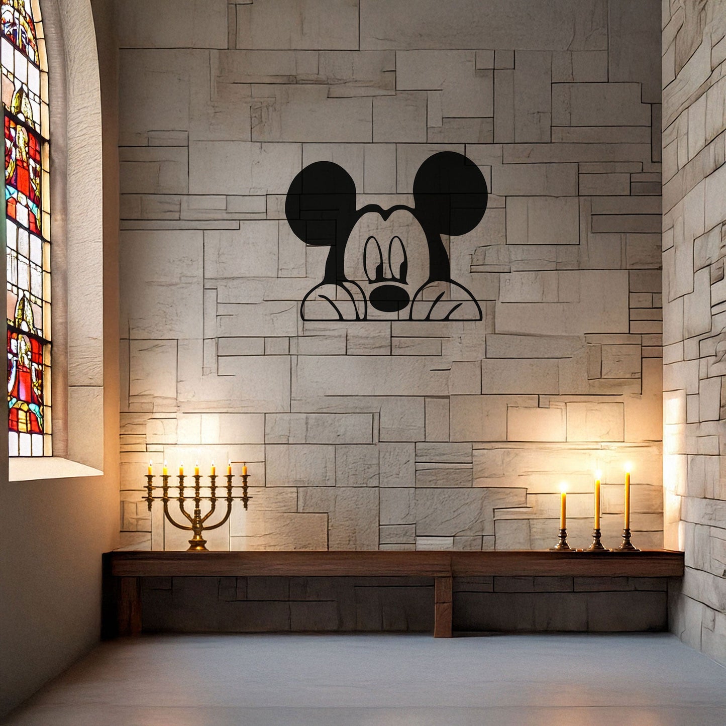 Mickey Mouse Laser Cut Metal Wall Art - Black Metal Decor for Kids' Rooms - Disney-Inspired Wall Accent in 3 Sizes