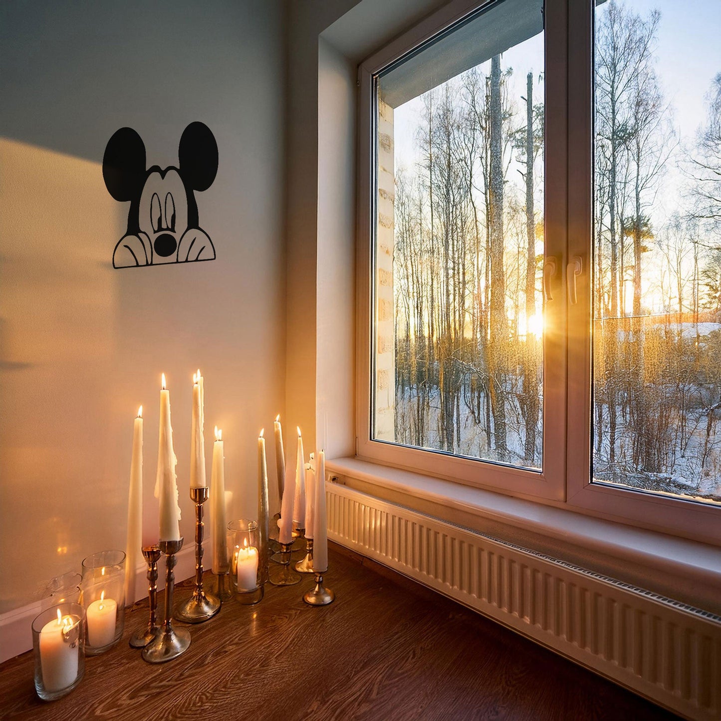 Mickey Mouse Laser Cut Metal Wall Art - Black Metal Decor for Kids' Rooms - Disney-Inspired Wall Accent in 3 Sizes
