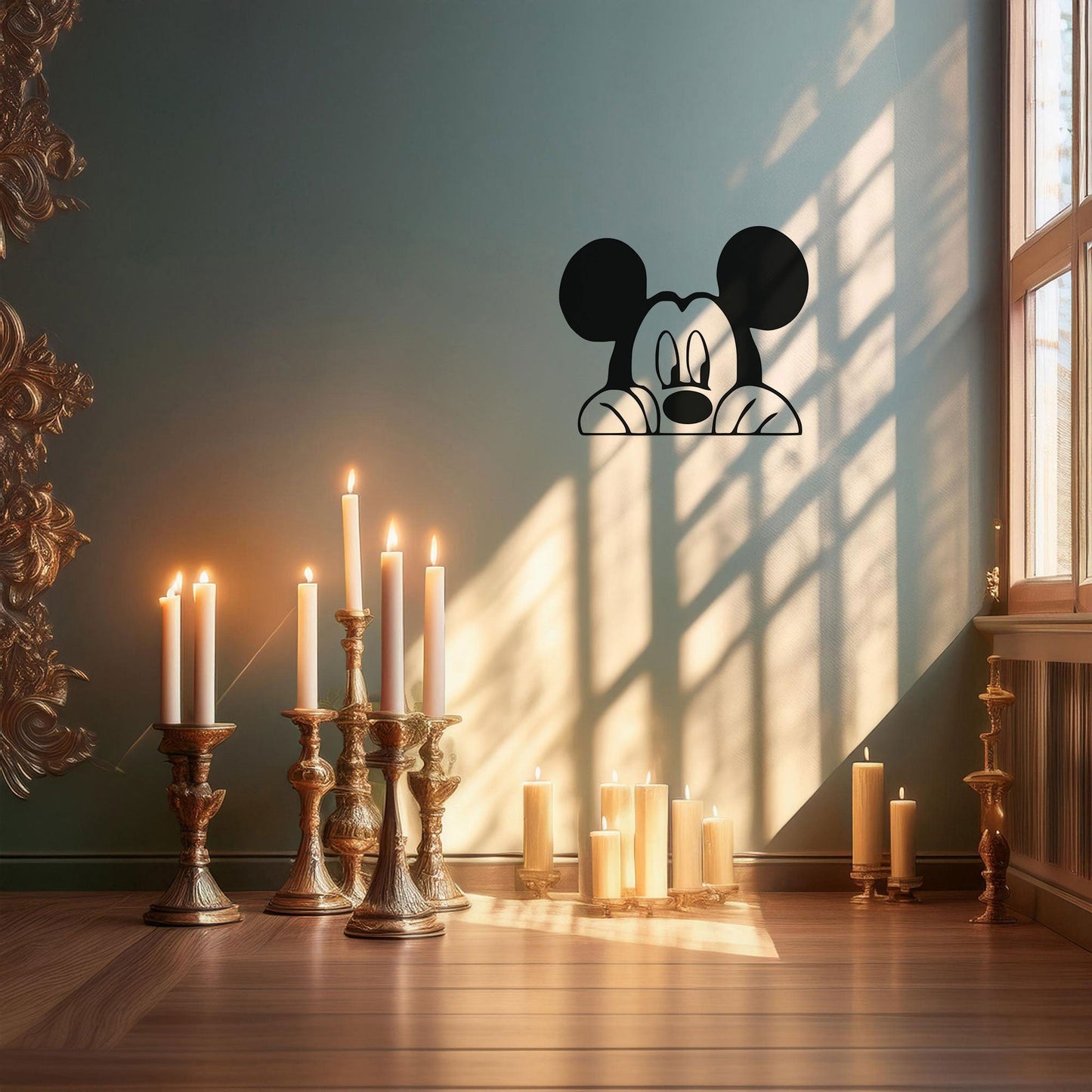 Mickey Mouse Laser Cut Metal Wall Art - Black Metal Decor for Kids' Rooms - Disney-Inspired Wall Accent in 3 Sizes