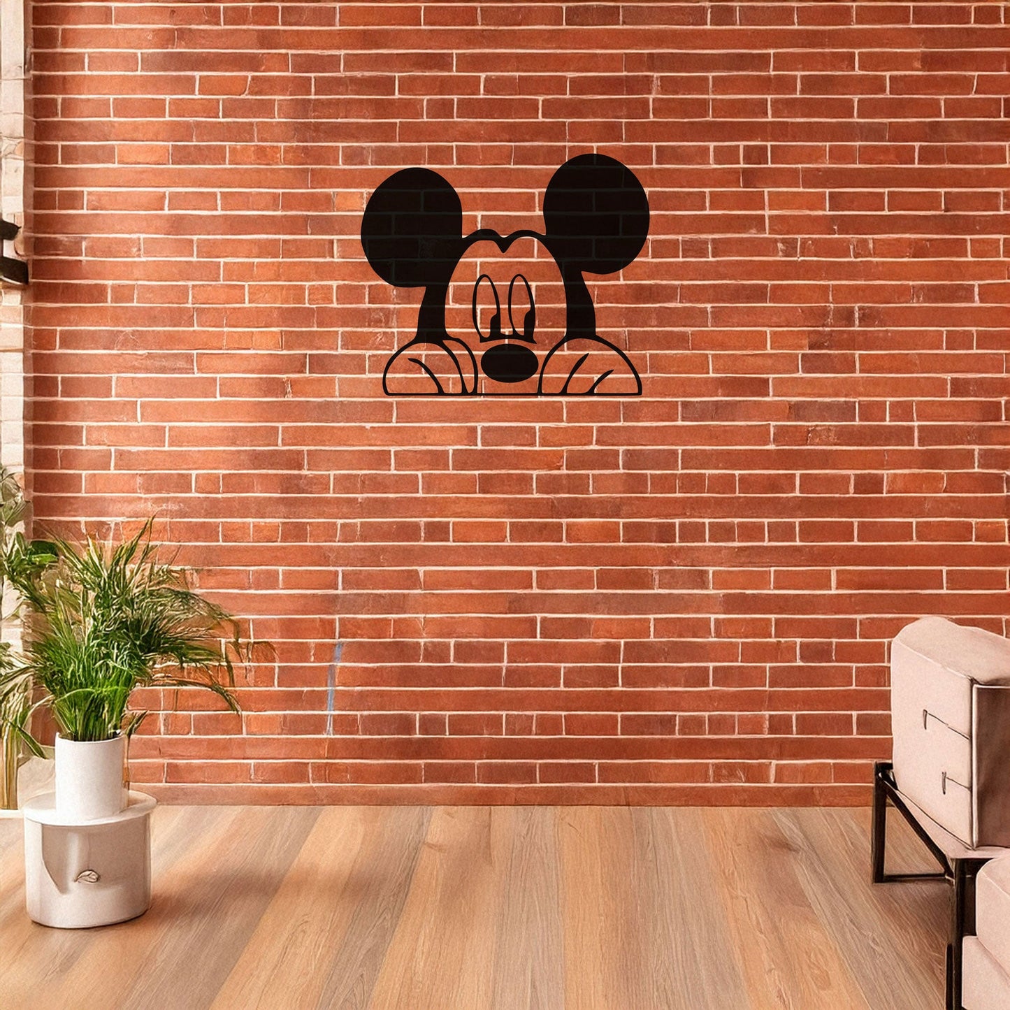 Mickey Mouse Laser Cut Metal Wall Art - Black Metal Decor for Kids' Rooms - Disney-Inspired Wall Accent in 3 Sizes