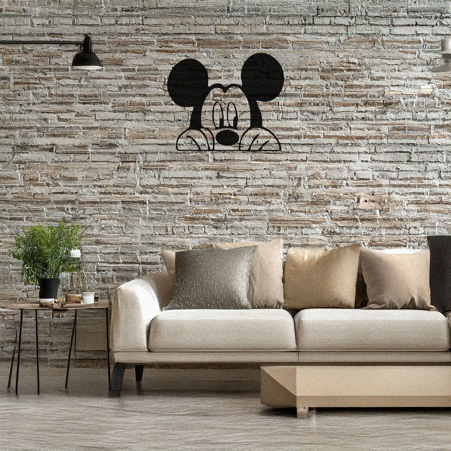 Mickey Mouse Laser Cut Metal Wall Art - Black Metal Decor for Kids' Rooms - Disney-Inspired Wall Accent in 3 Sizes