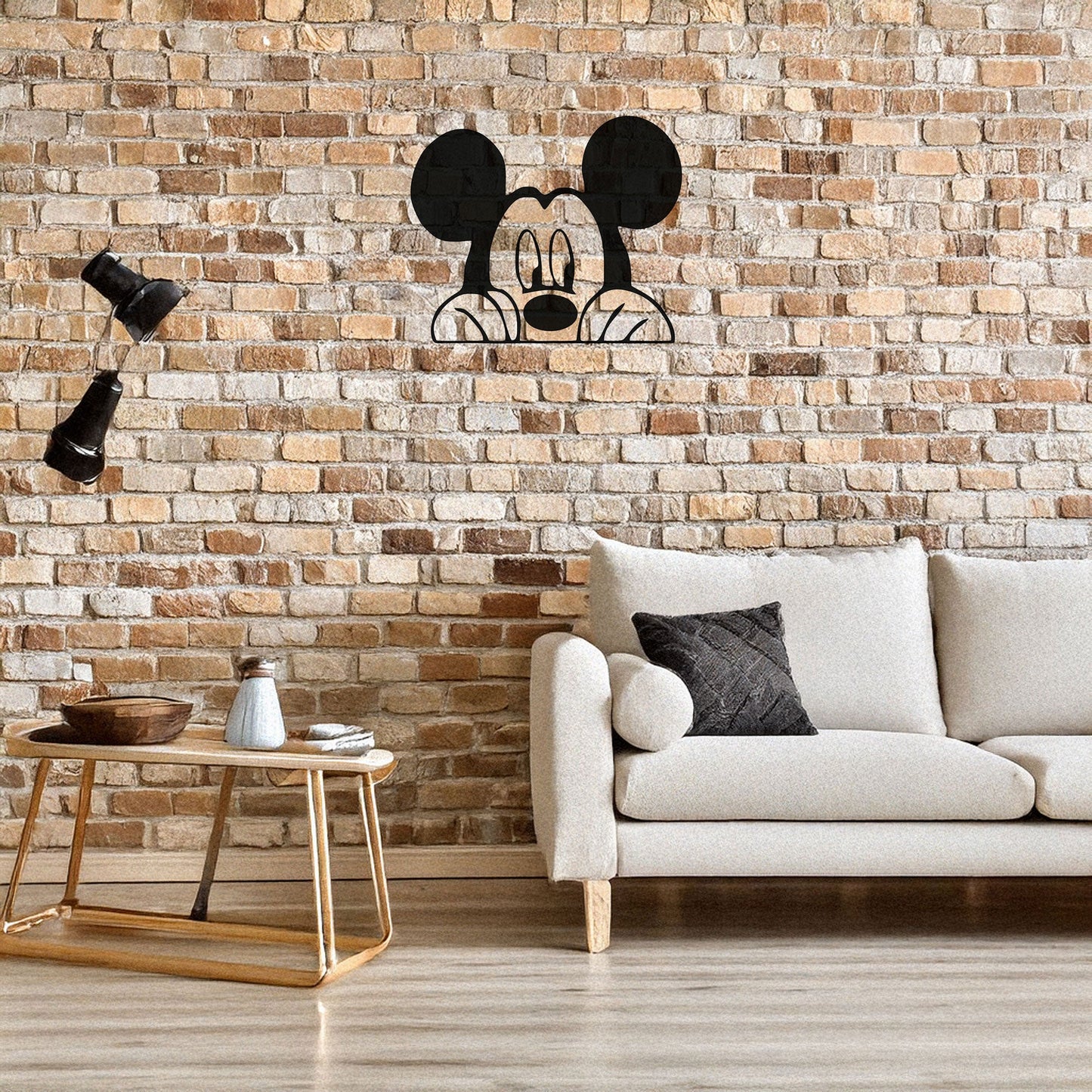 Mickey Mouse Laser Cut Metal Wall Art - Black Metal Decor for Kids' Rooms - Disney-Inspired Wall Accent in 3 Sizes