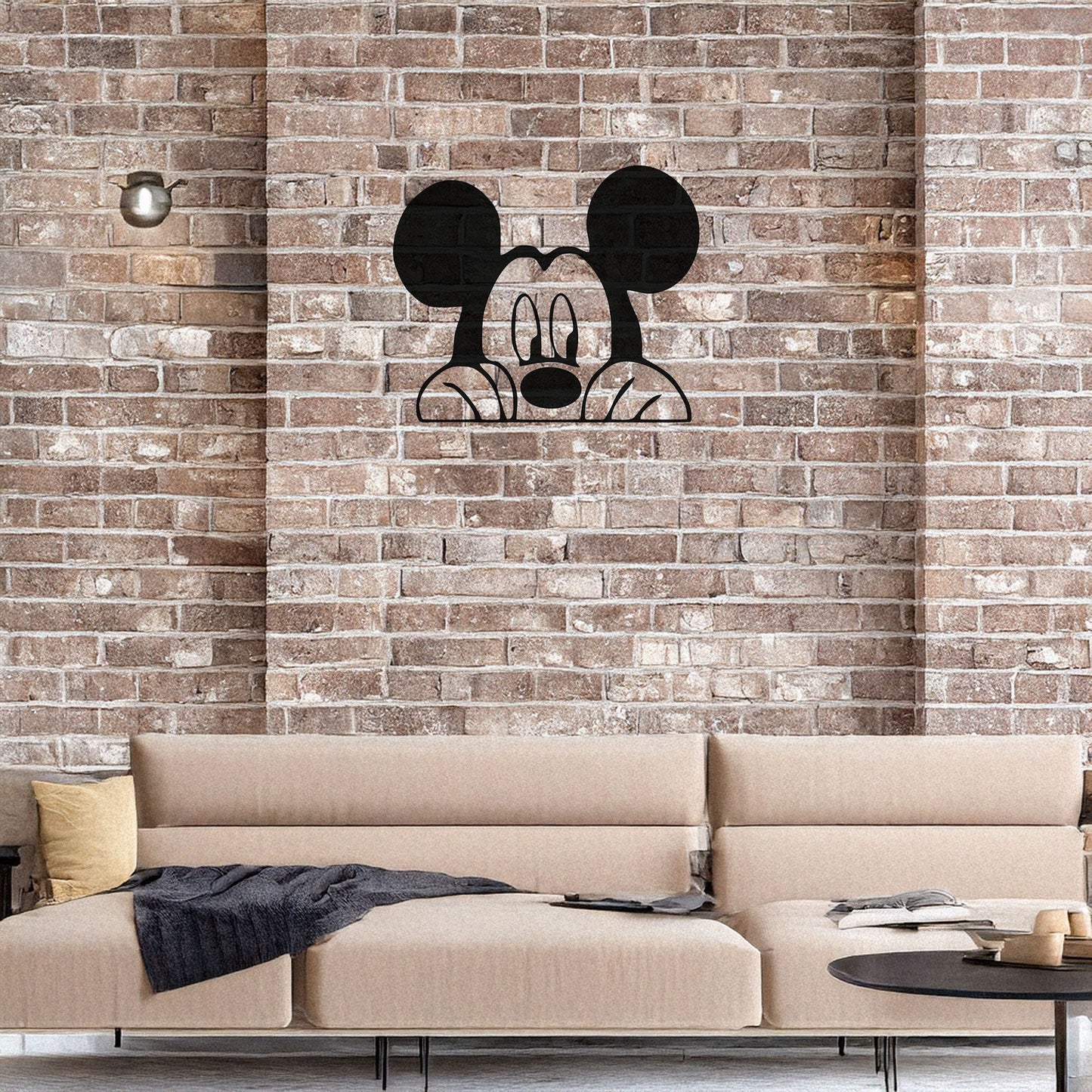 Mickey Mouse Laser Cut Metal Wall Art - Black Metal Decor for Kids' Rooms - Disney-Inspired Wall Accent in 3 Sizes