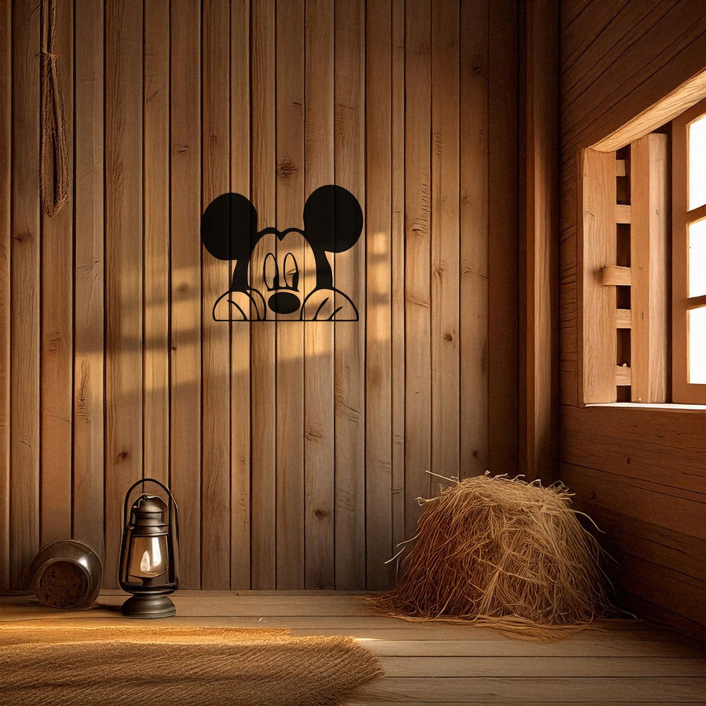 Mickey Mouse Laser Cut Metal Wall Art - Black Metal Decor for Kids' Rooms - Disney-Inspired Wall Accent in 3 Sizes