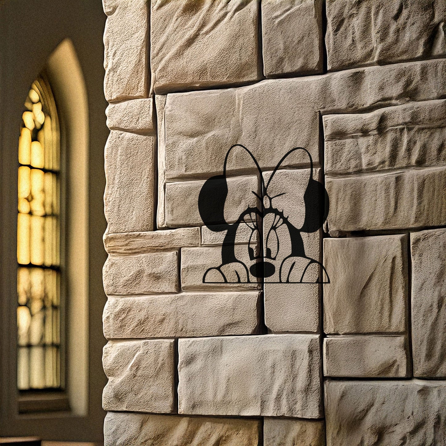 Minnie Mouse Laser Cut Metal Wall Art - Black Metal Decor for Disney Lovers - Perfect Gift for Kids’ Rooms in 3 Sizes