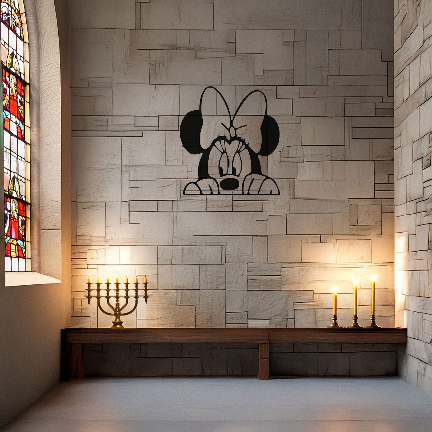 Minnie Mouse Laser Cut Metal Wall Art - Black Metal Decor for Disney Lovers - Perfect Gift for Kids’ Rooms in 3 Sizes