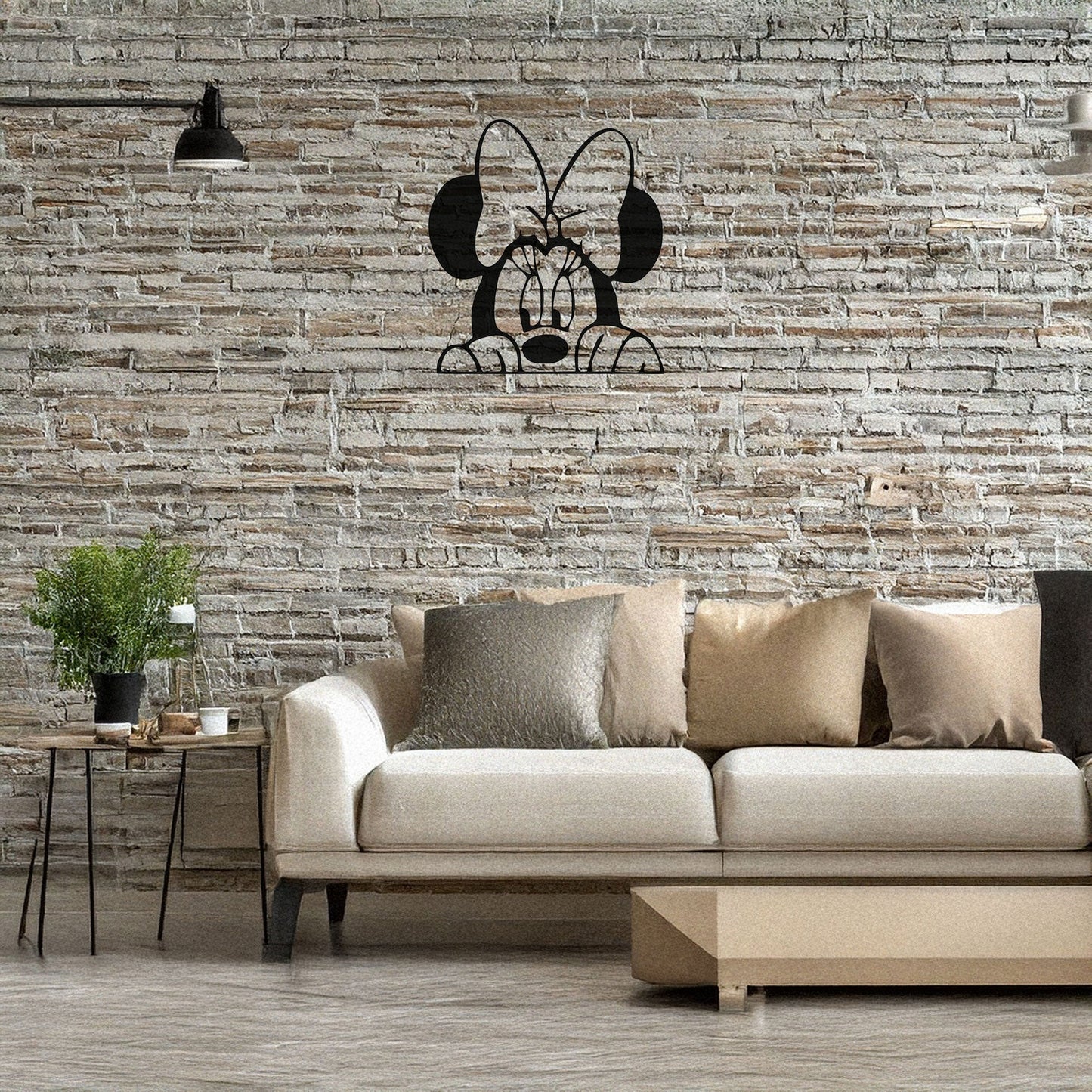 Minnie Mouse Laser Cut Metal Wall Art - Black Metal Decor for Disney Lovers - Perfect Gift for Kids’ Rooms in 3 Sizes