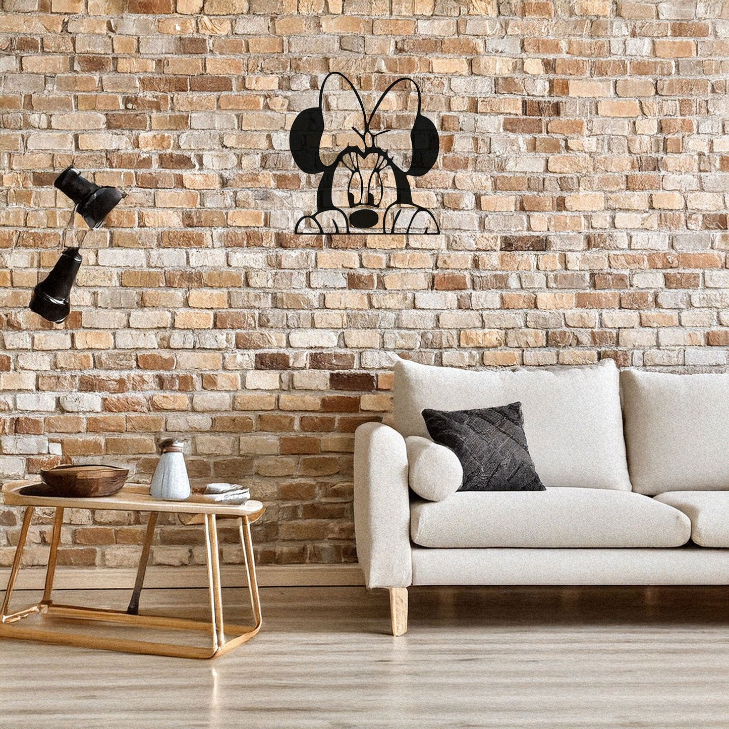 Minnie Mouse Laser Cut Metal Wall Art - Black Metal Decor for Disney Lovers - Perfect Gift for Kids’ Rooms in 3 Sizes